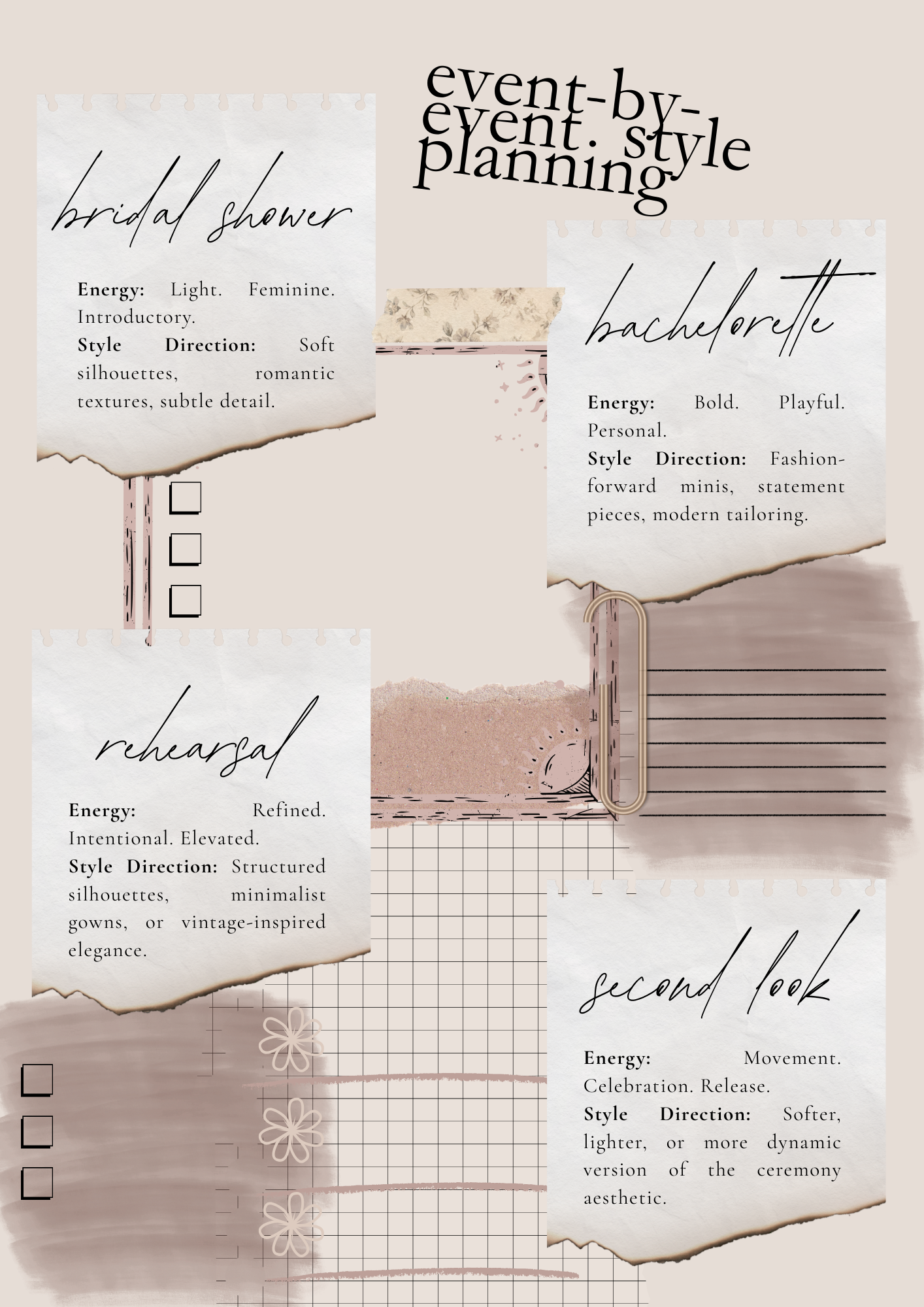 planning your wedding wardrobe events