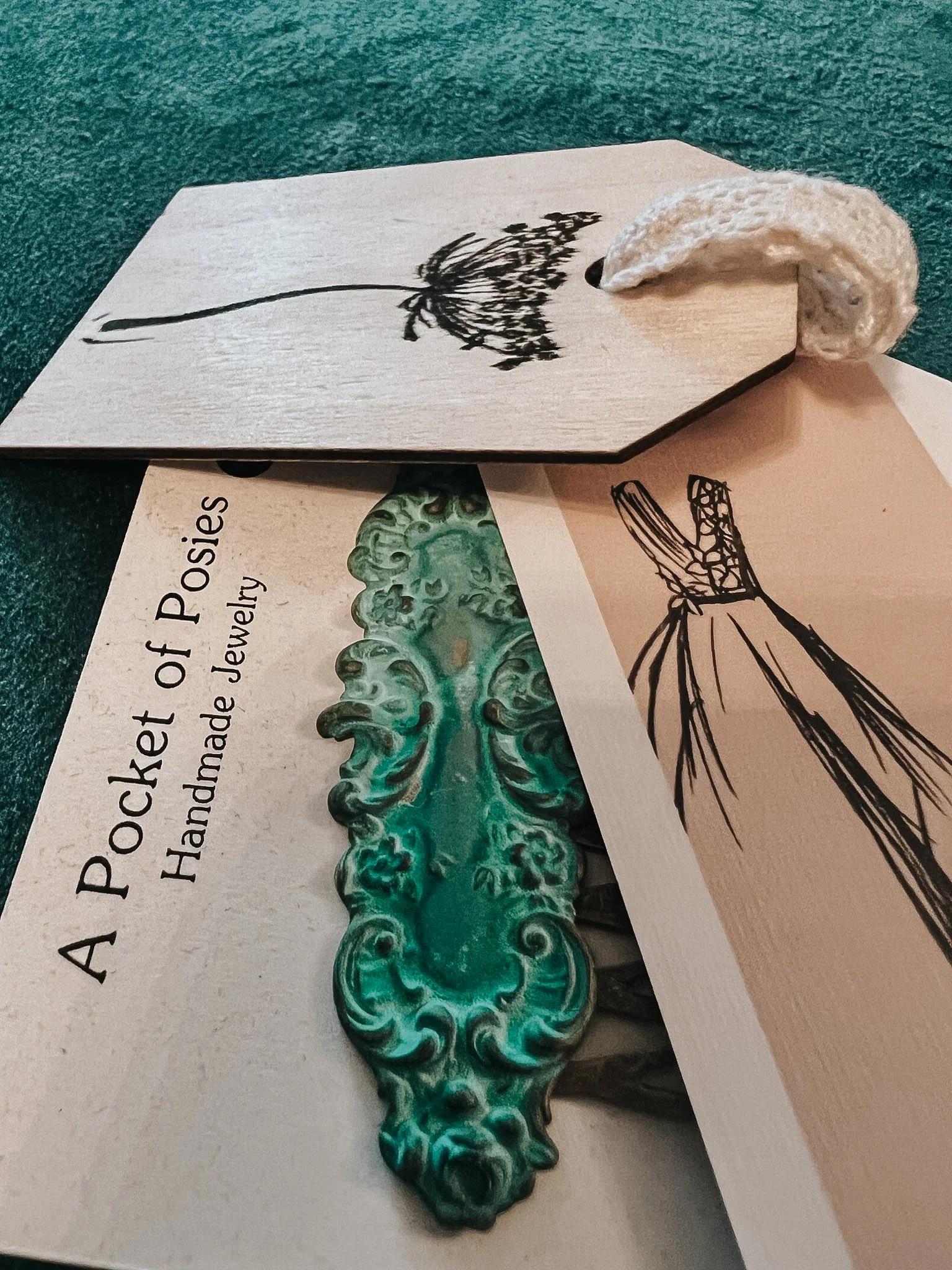 Teal Vintage Hair Comb
