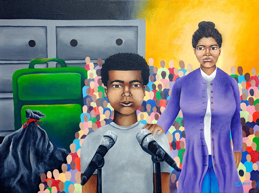 A Voice for the 99 - 18 x 24 - Acrylic on Canvas- Commissioned by The Greater Hartford YWCA