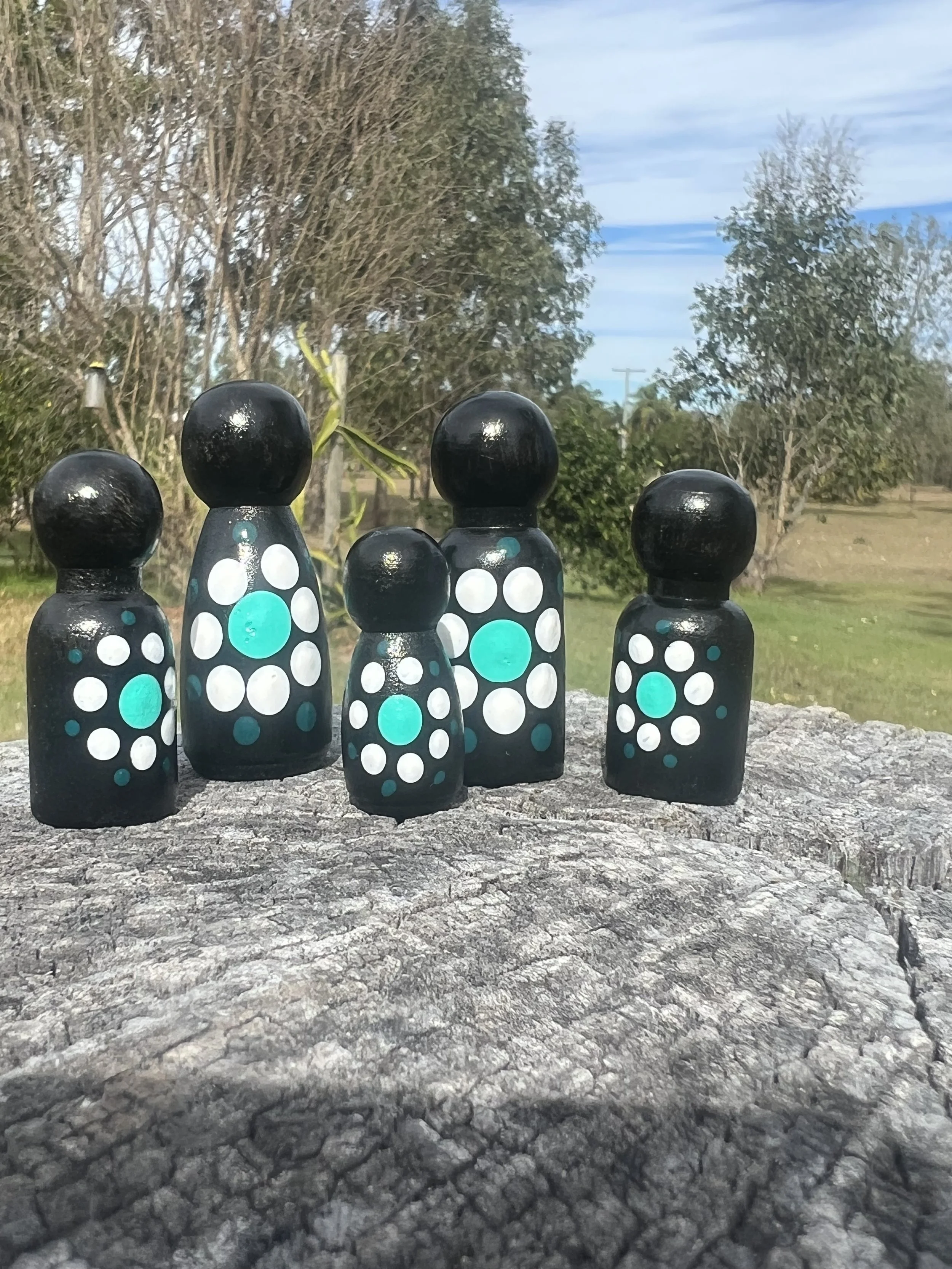 Family (Dhiiyaan) Set - Turquoise - Set of 5 — Kc Rae Aboriginal ...