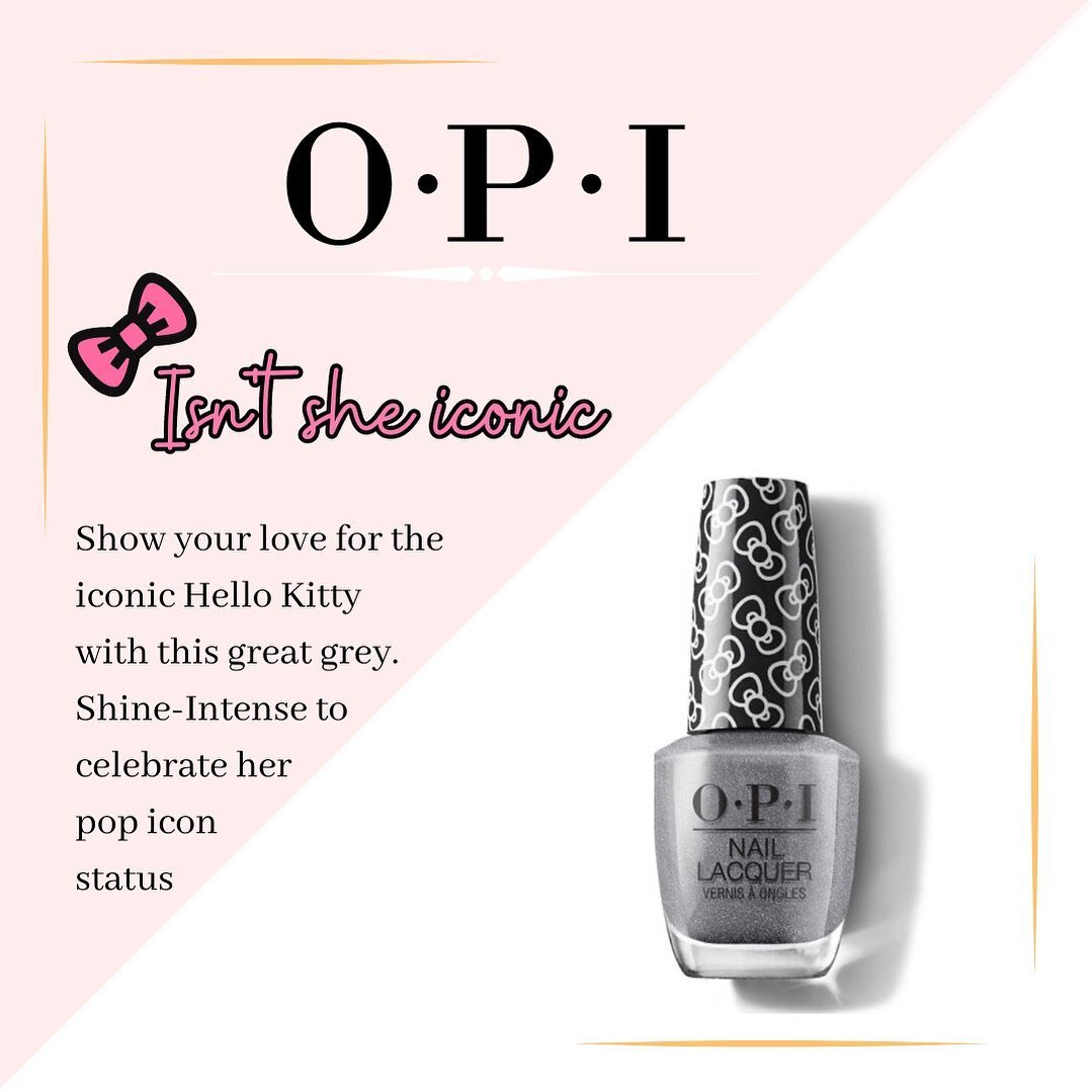 Checkout Hello Kitty&rsquo;s collaboration with OPI, LIMITED EDITION Infinite Shine 🎀✨

#evnails #nailsalon #nailart #naildesign  #manipedi #acrylicnails #marltonNJ #eastersunday #spaday #gelnails #treatyourself #selfcare #hellokitty #sqoval #nailso
