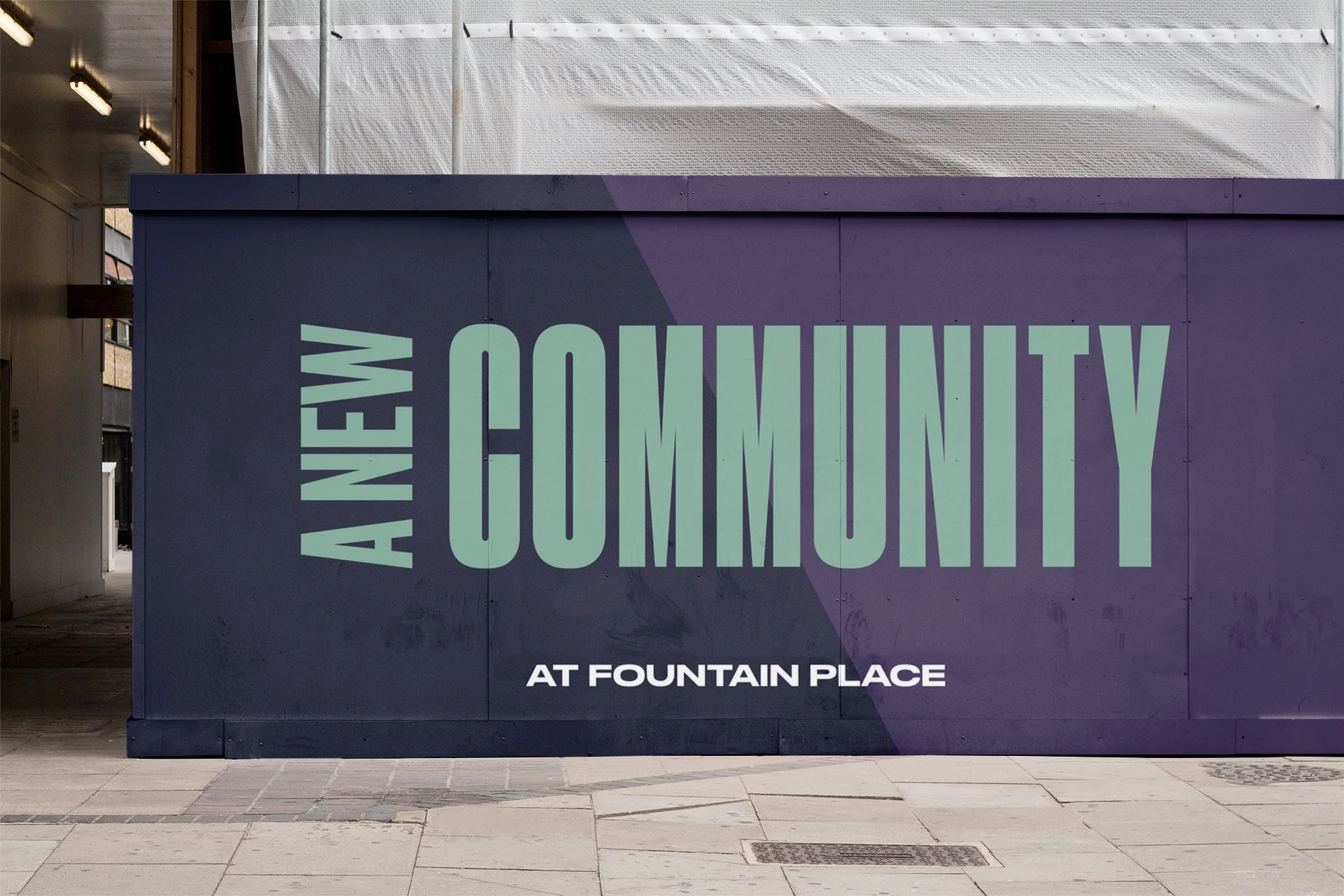 Fountain Place OOH billboard, community messaging