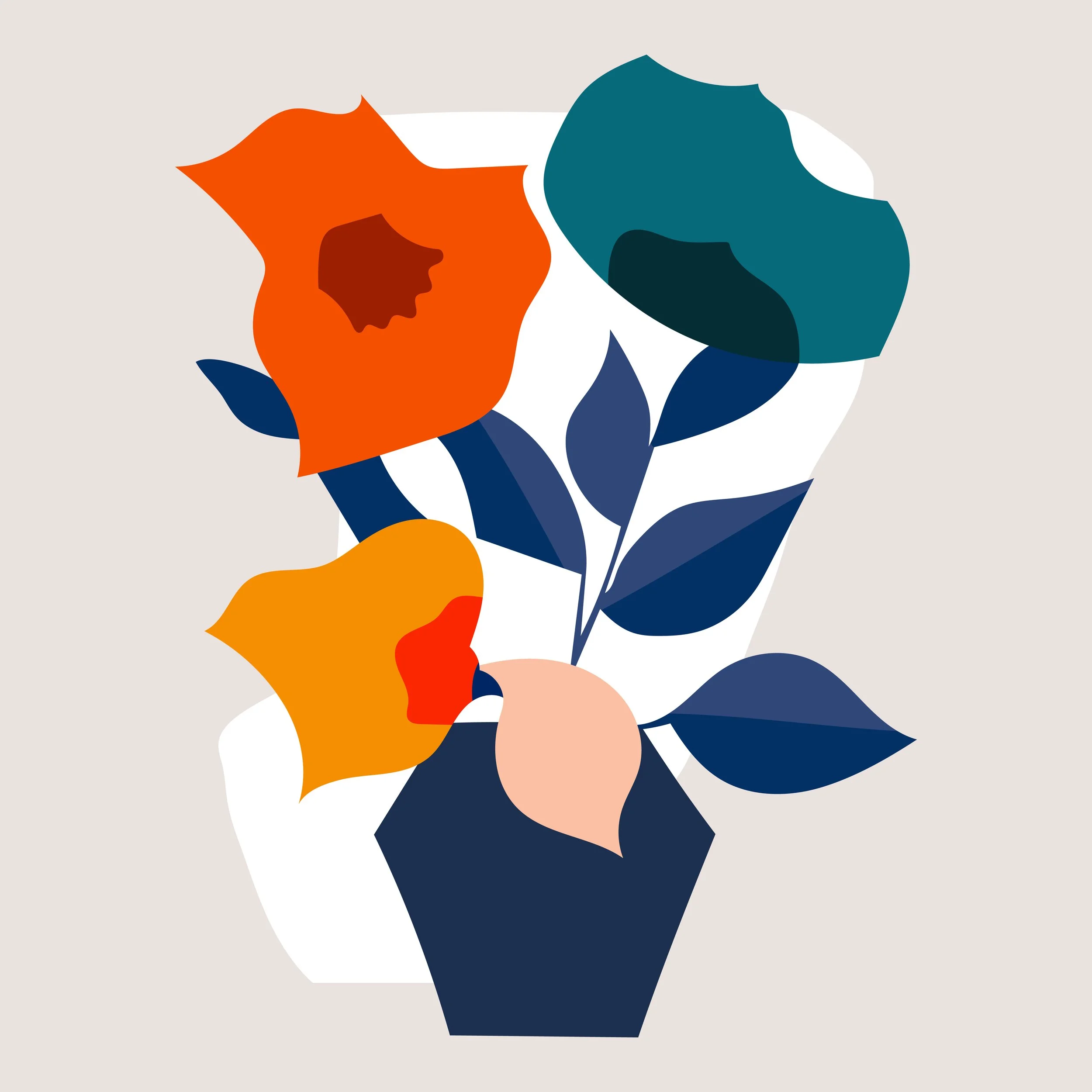 Bouquets illustration, floral study 14