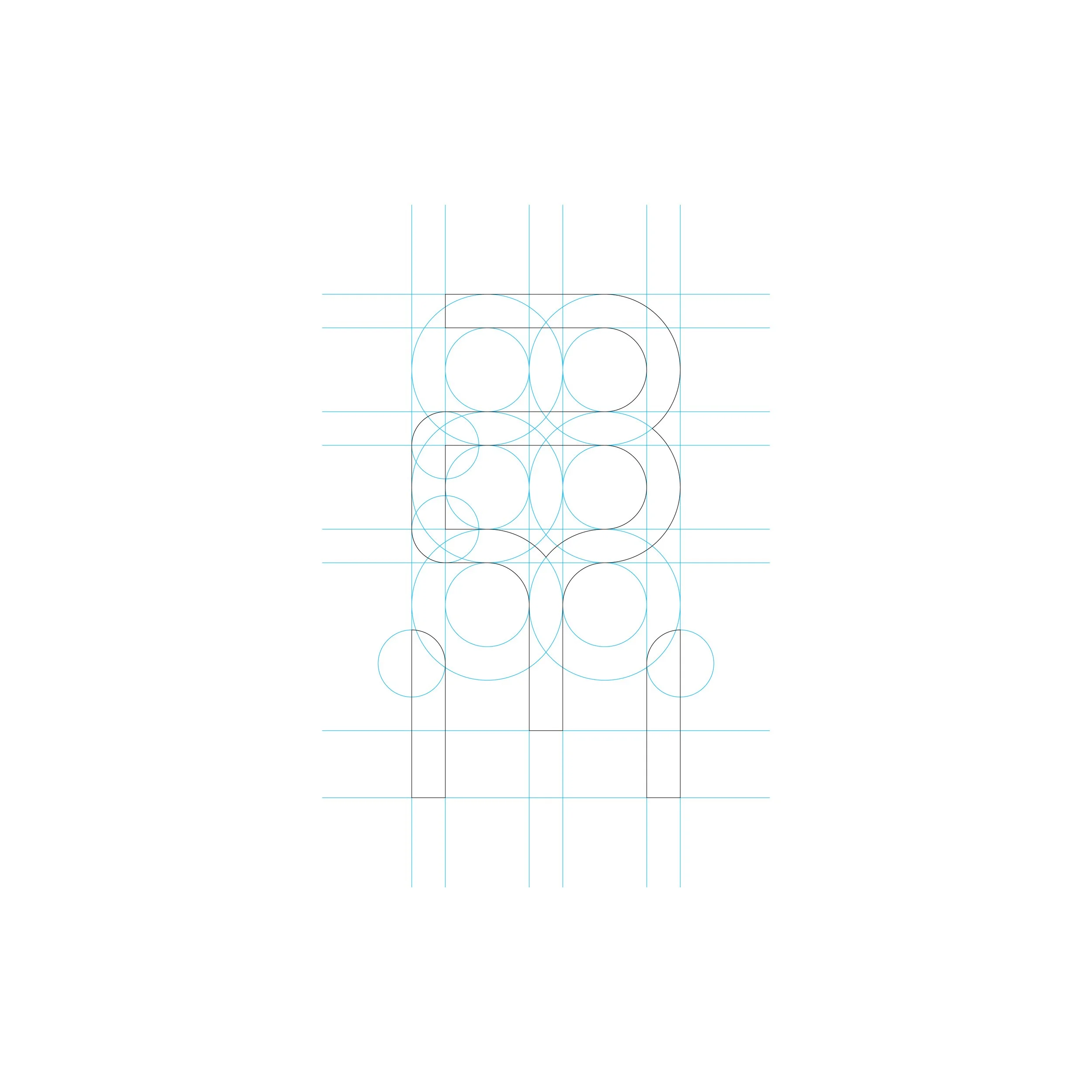 Baz M logo development grid