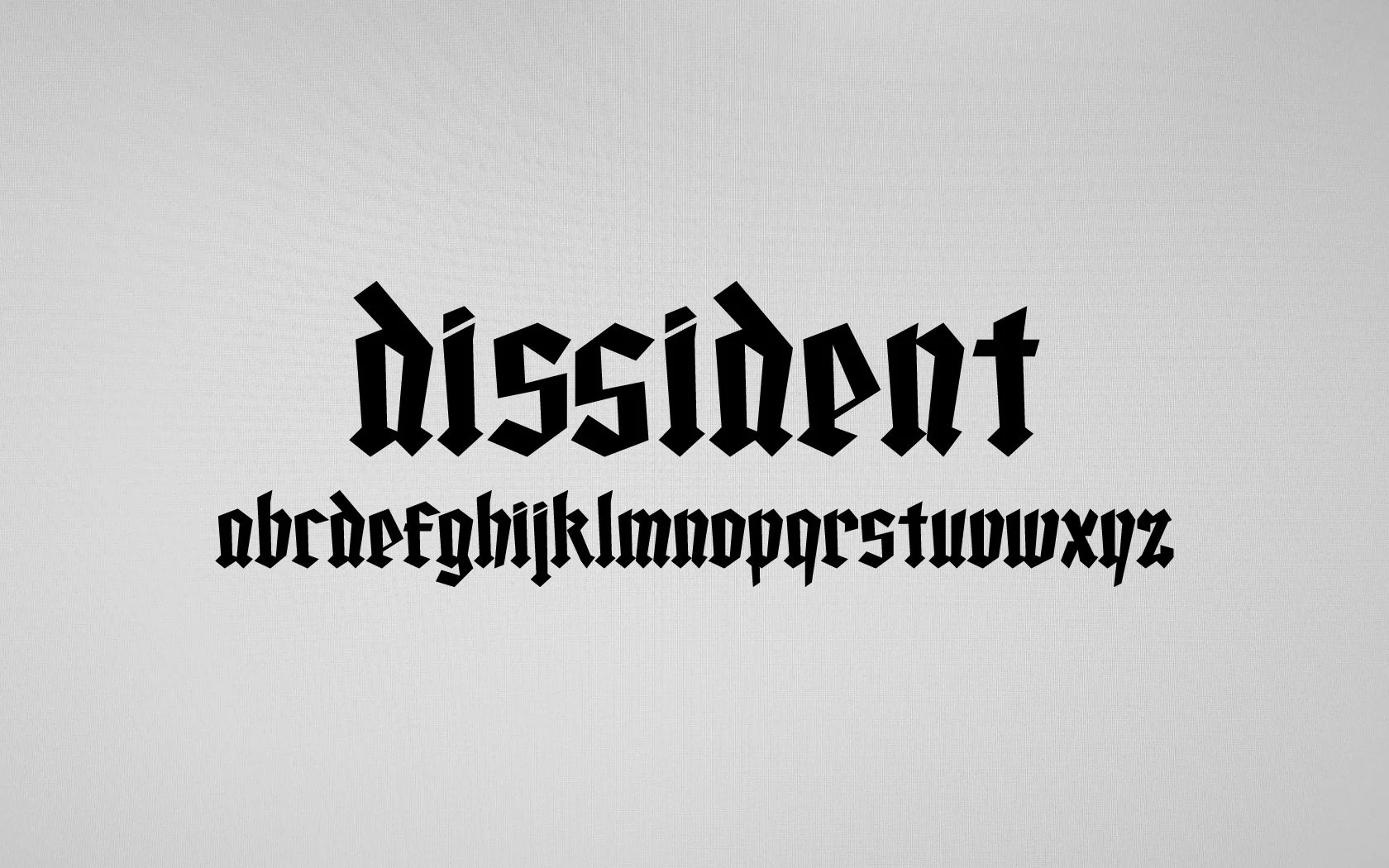 Dissident alphabet sample