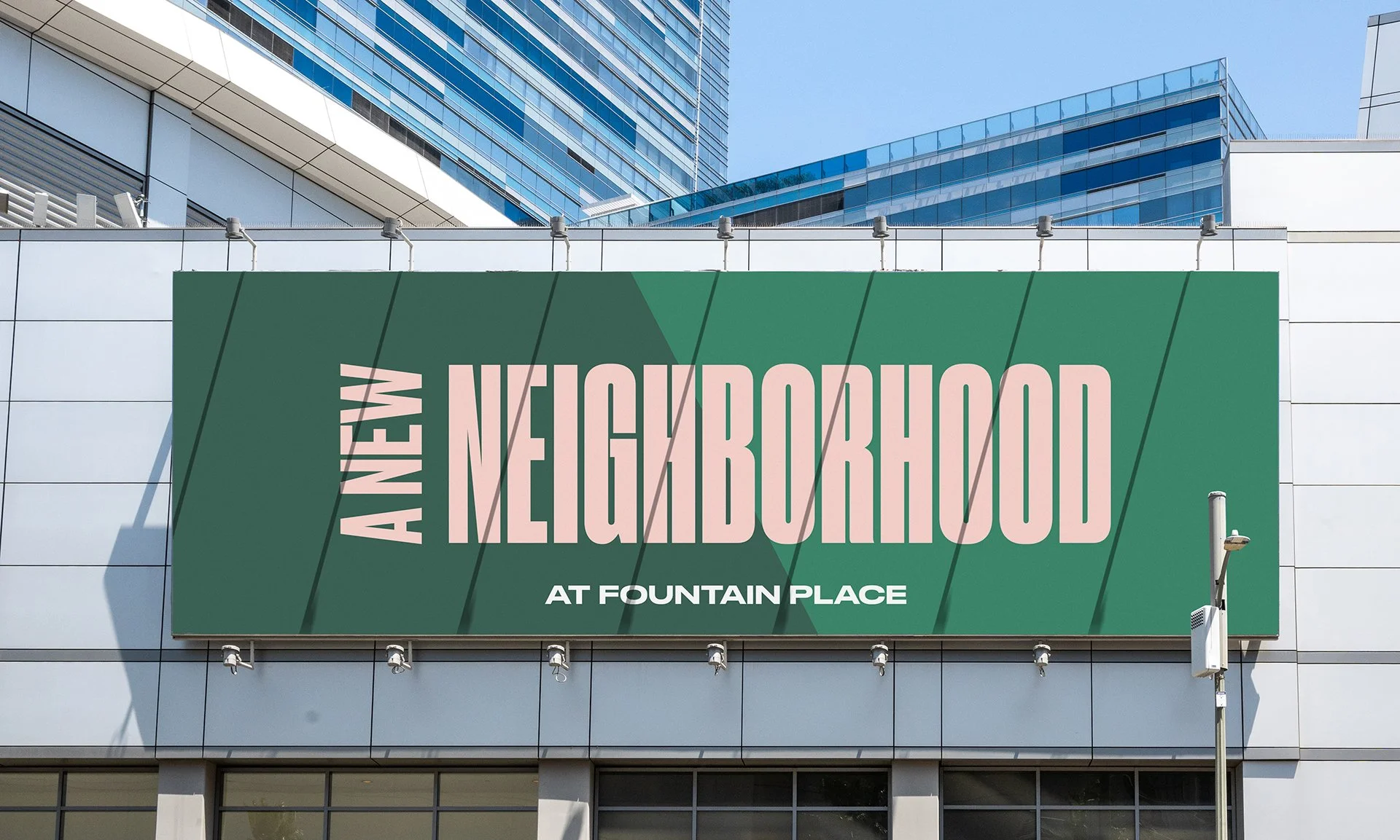 Fountain Place OOH billboard, neighborhood messaging