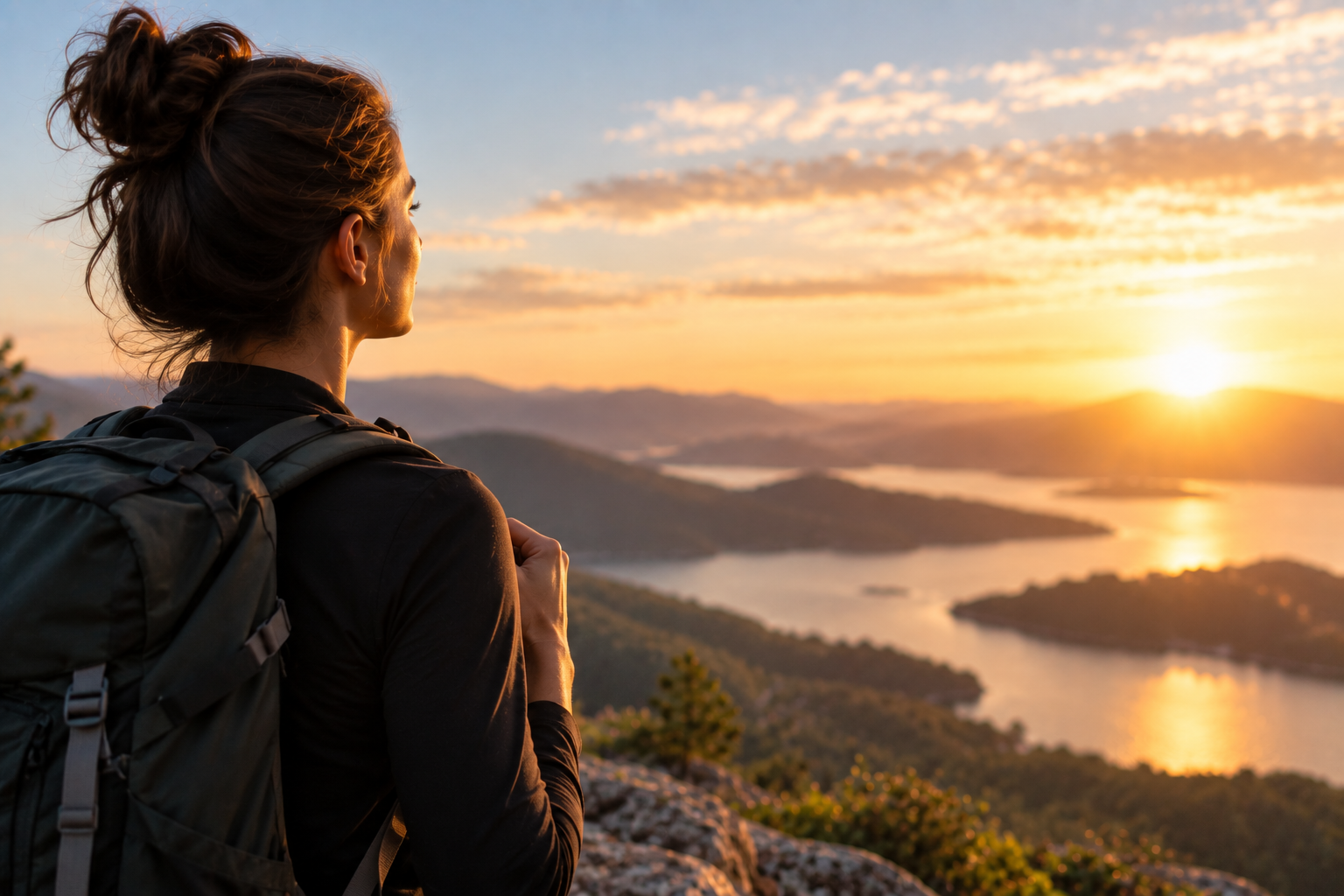 woman looking at the horizon