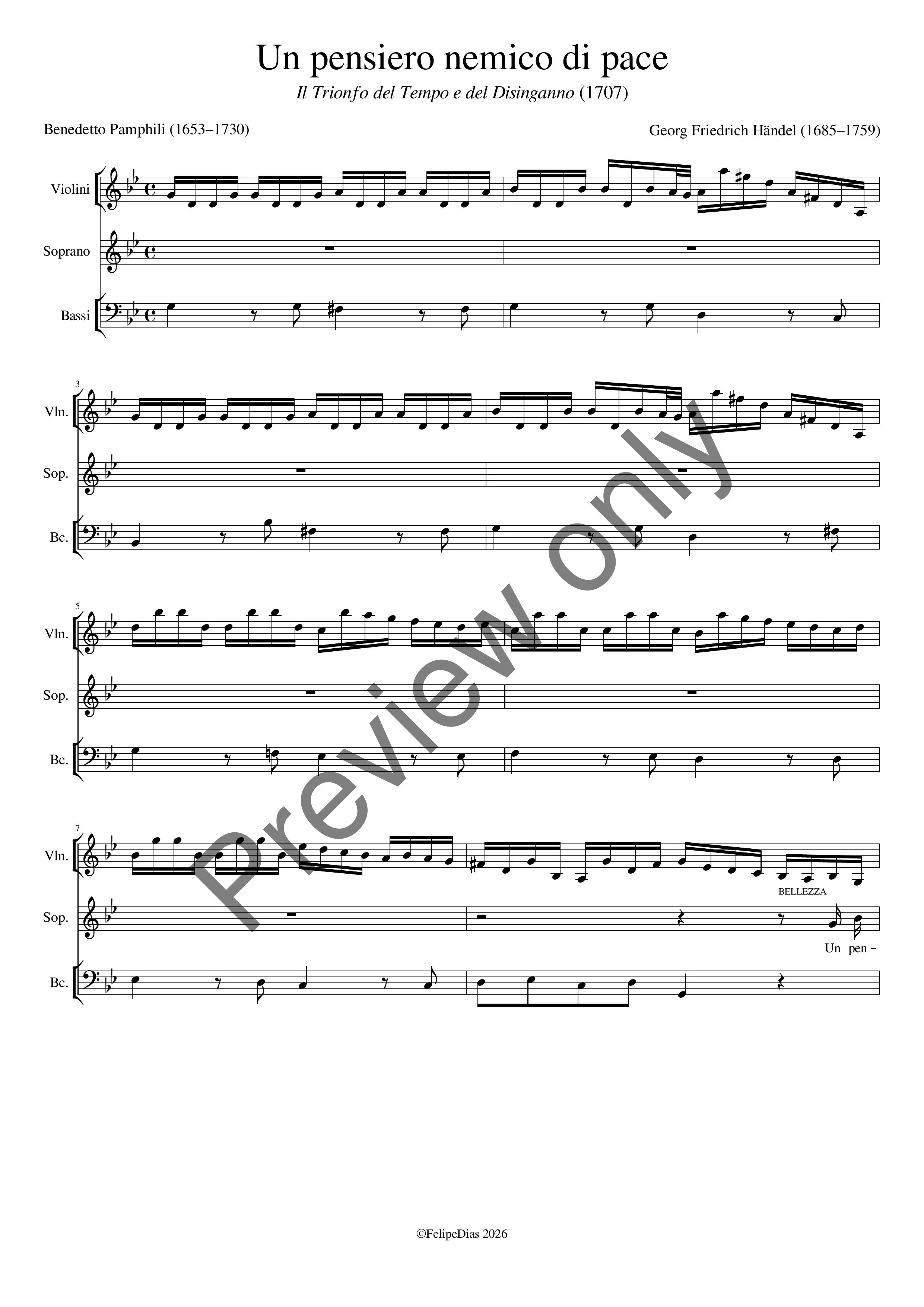 Georg Friedrich Händel: Un pensiero nemico di pace (Il Trionfo del Tempo e del Disinganno)