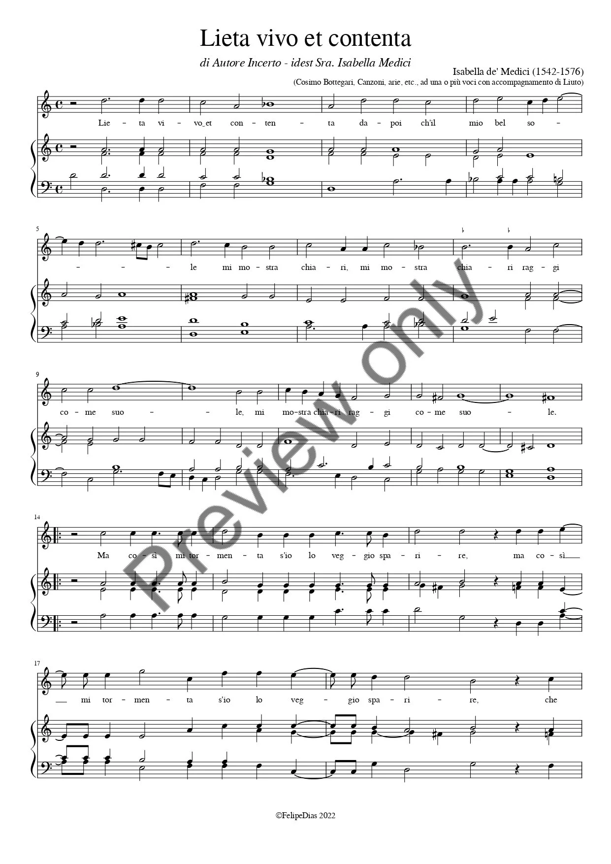 Isabella de' Medici: Lieta vivo et contenta