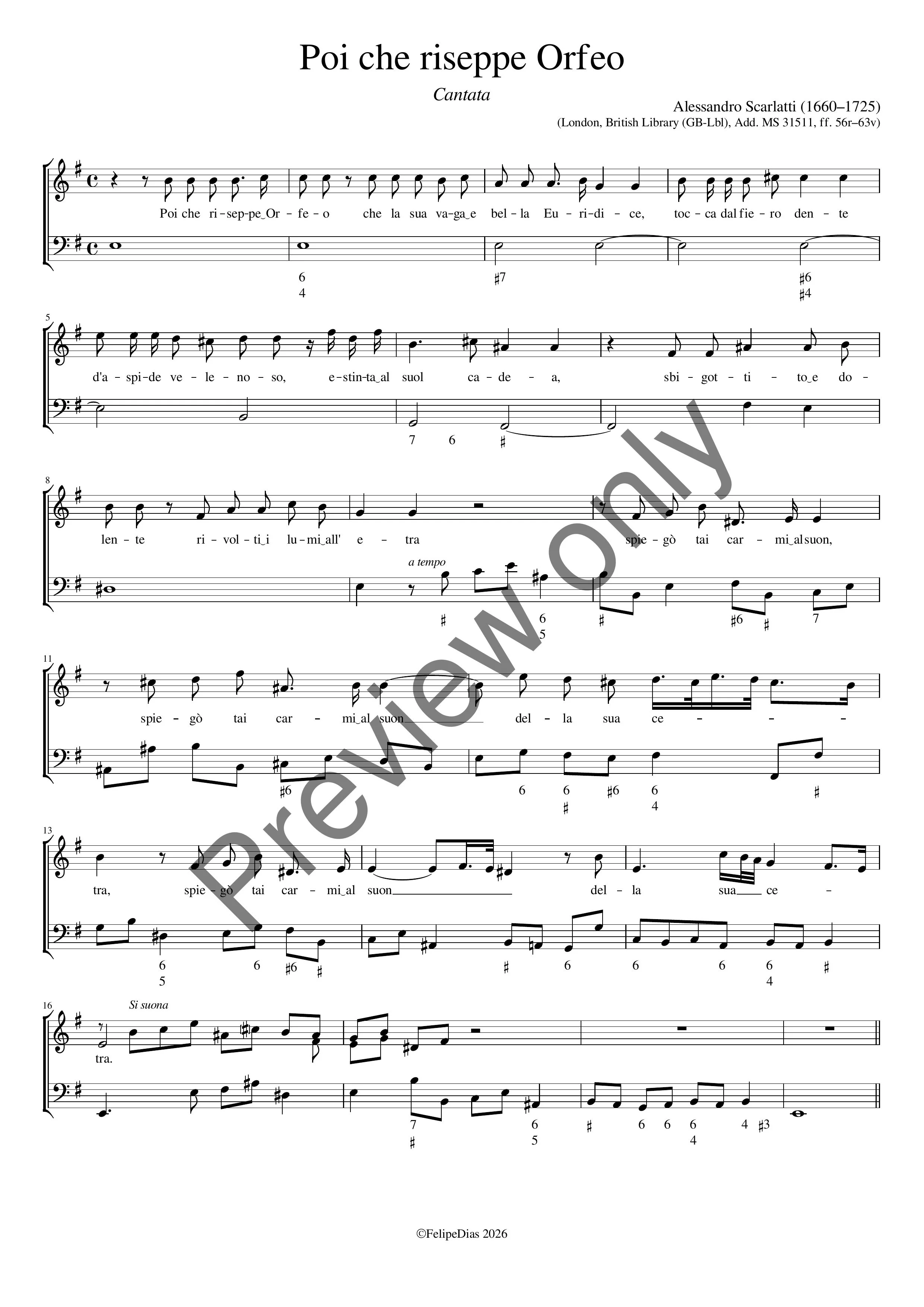Alessandro Scarlatti: Poi che riseppe Orfeo