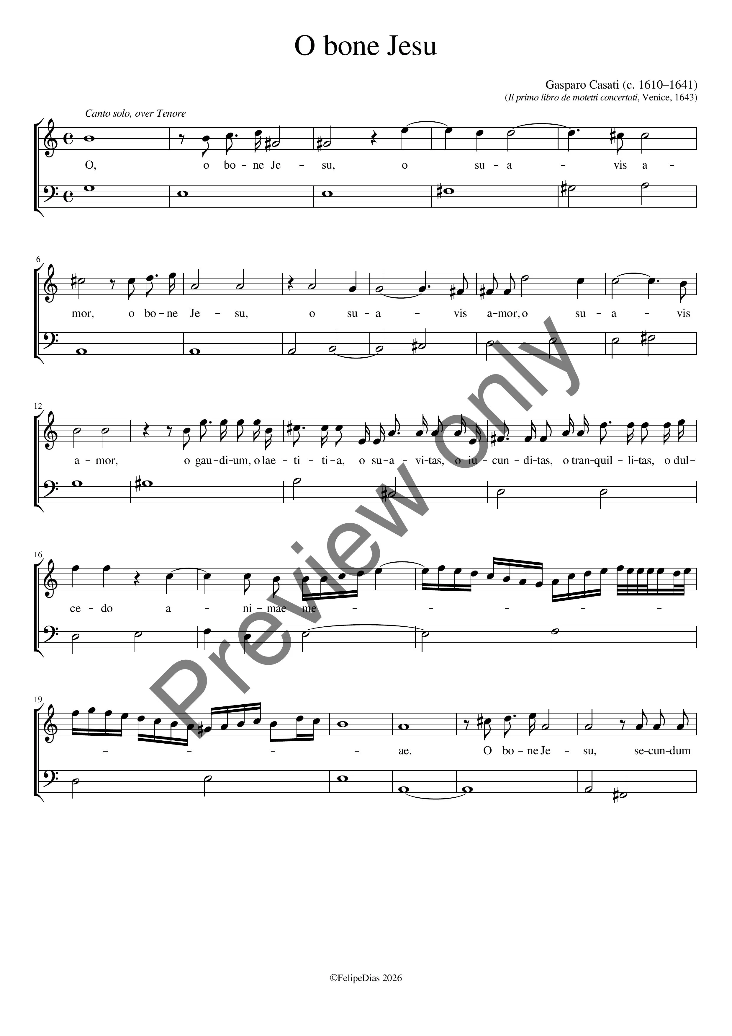 Gasparo Casati: O bone Jesu
