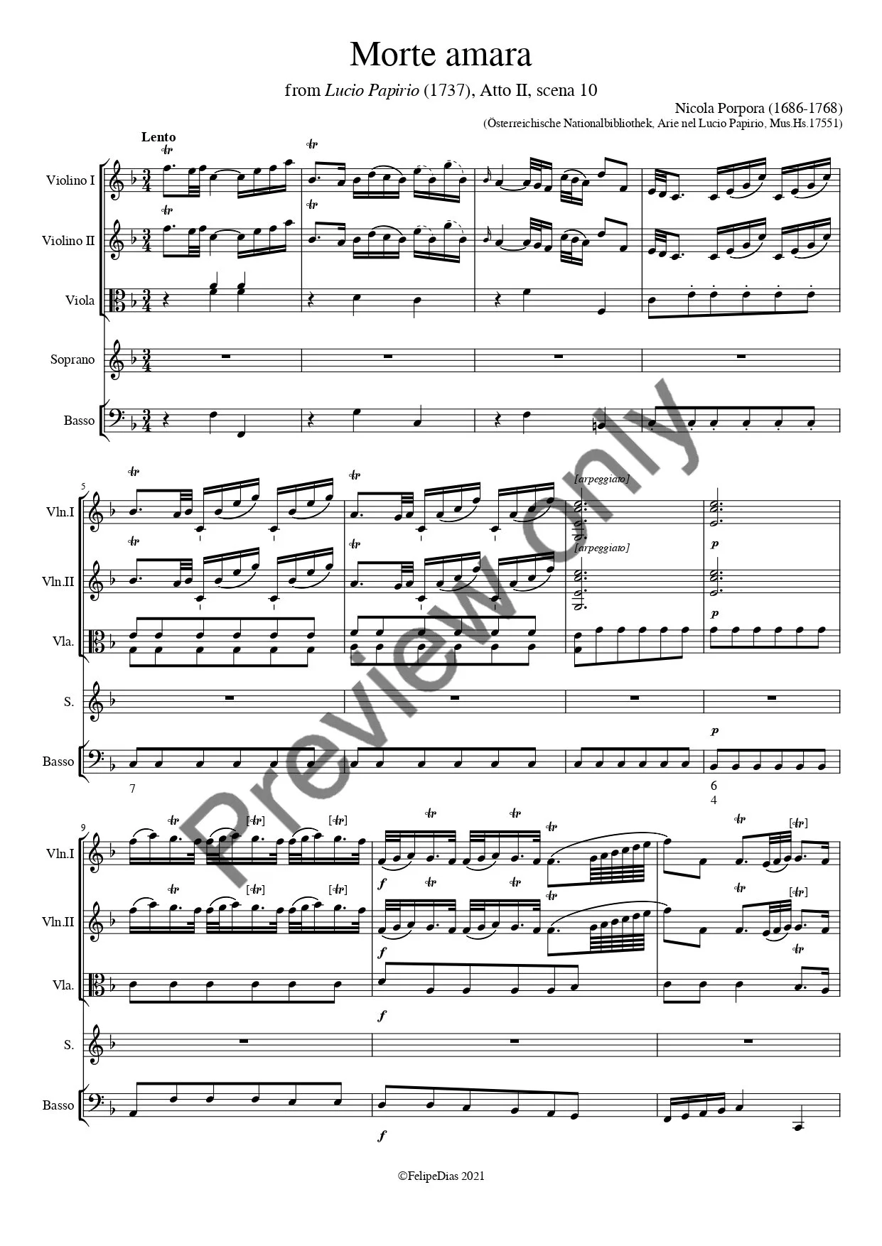 Nicola Porpora: Morte amara (Aria di Quinto Fabio from Lucio Papirio)
