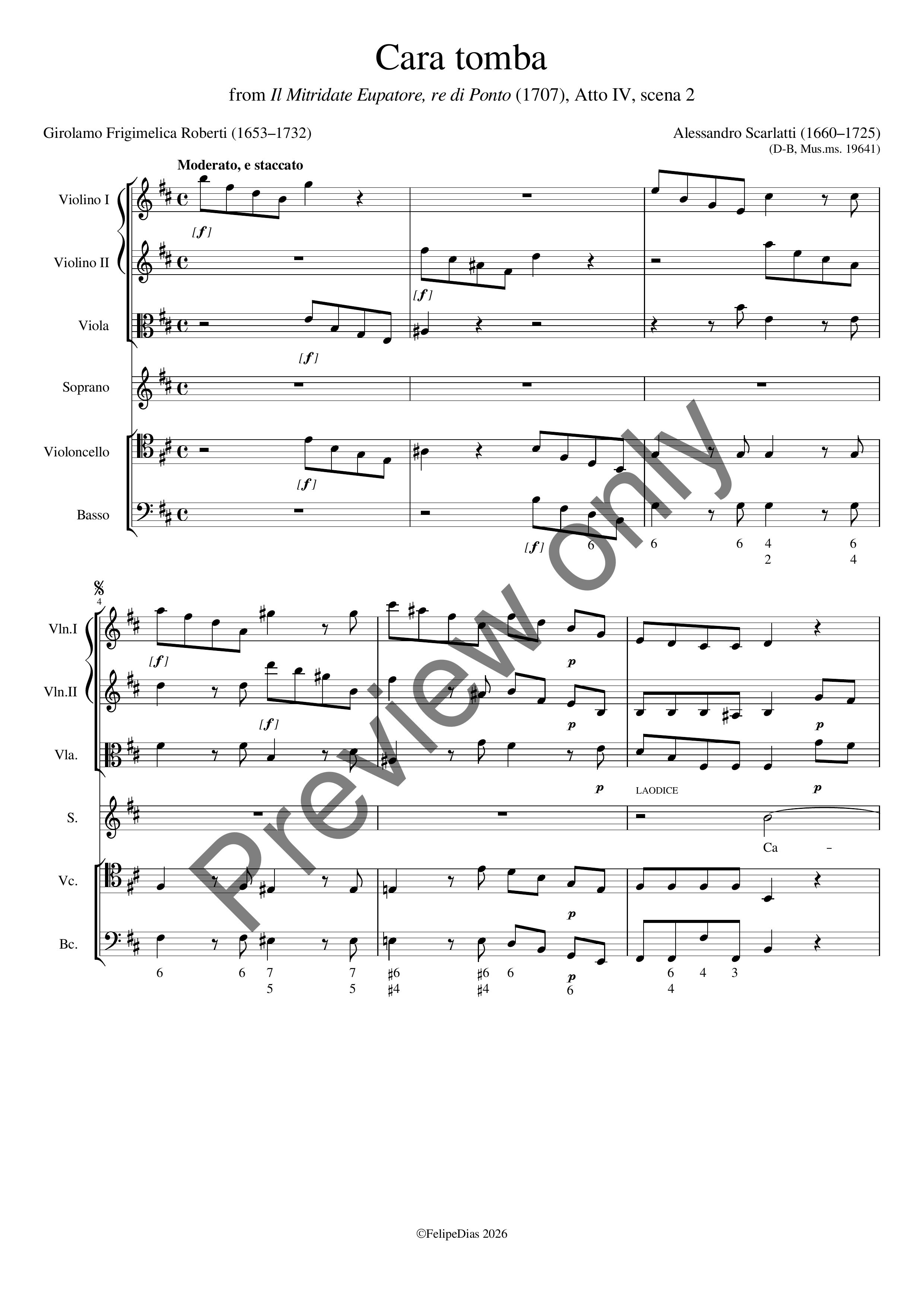 Alessandro Scarlatti: Cara tomba (from Mitridate)
