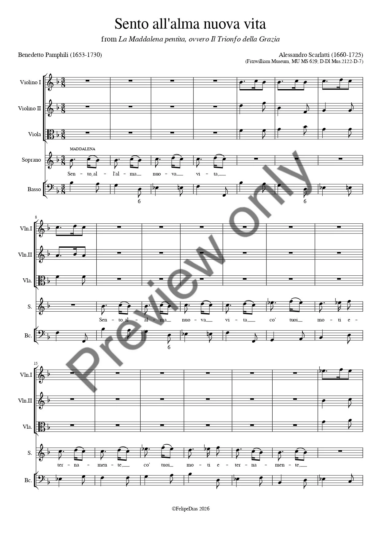 Alessandro Scarlatti: Sento all'alma nuova vita (from La Maddalena pentita)