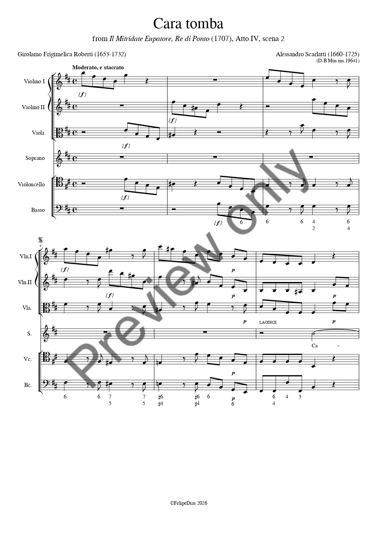 Alessandro Scarlatti: Cara tomba (from Mitridate)