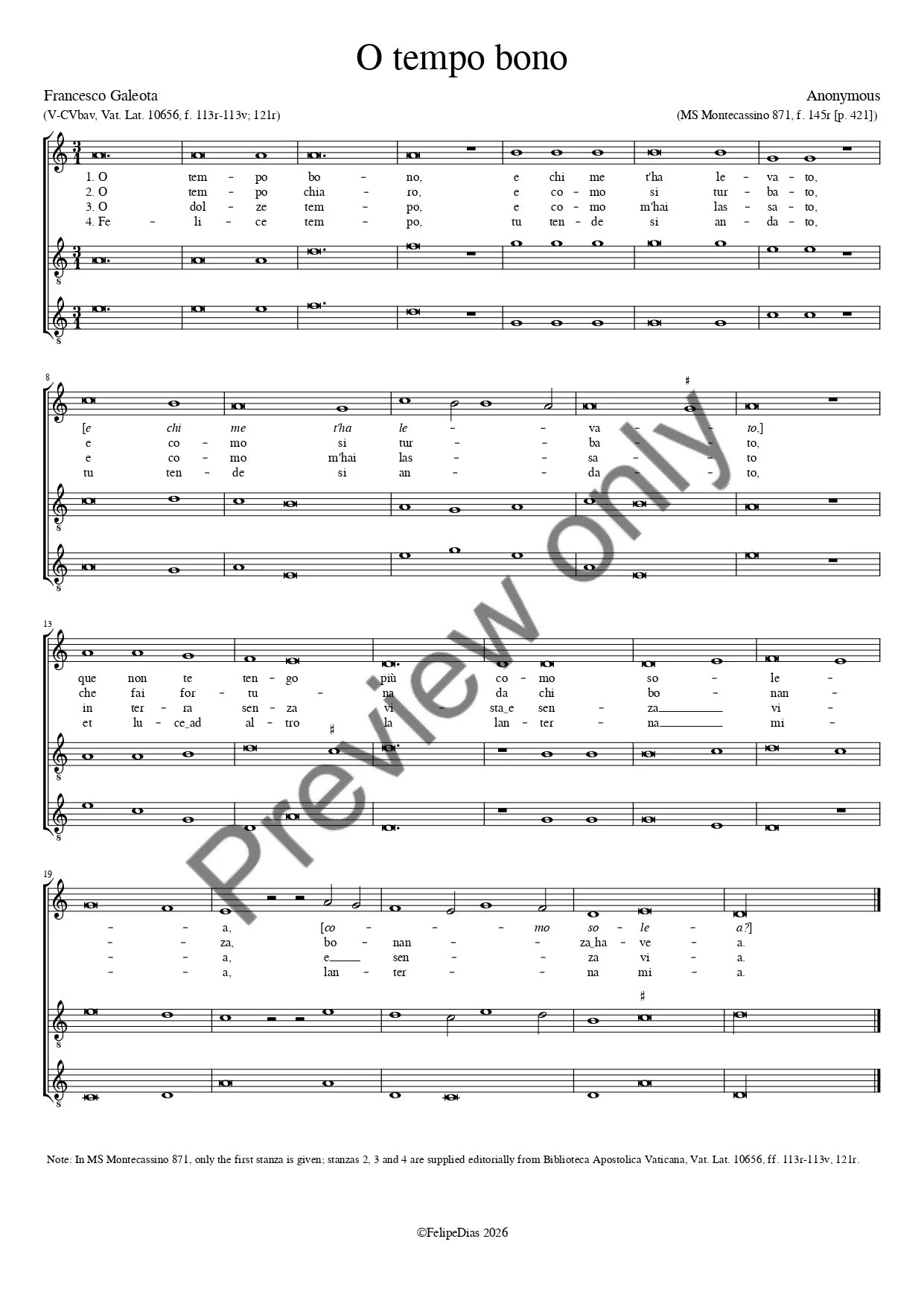 Anonymous: O tempo bono