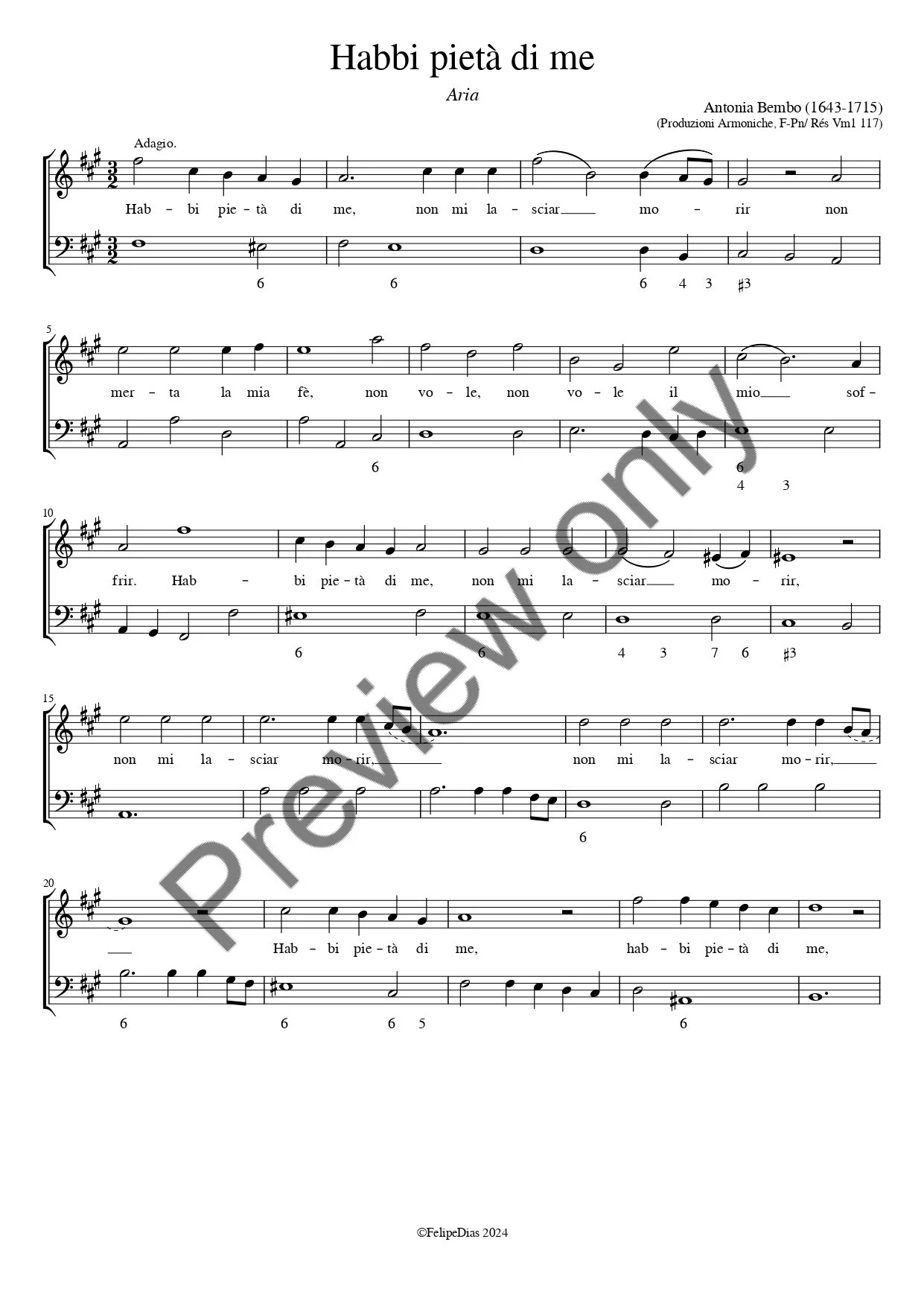 Antonia Bembo: Habbi pietà di me