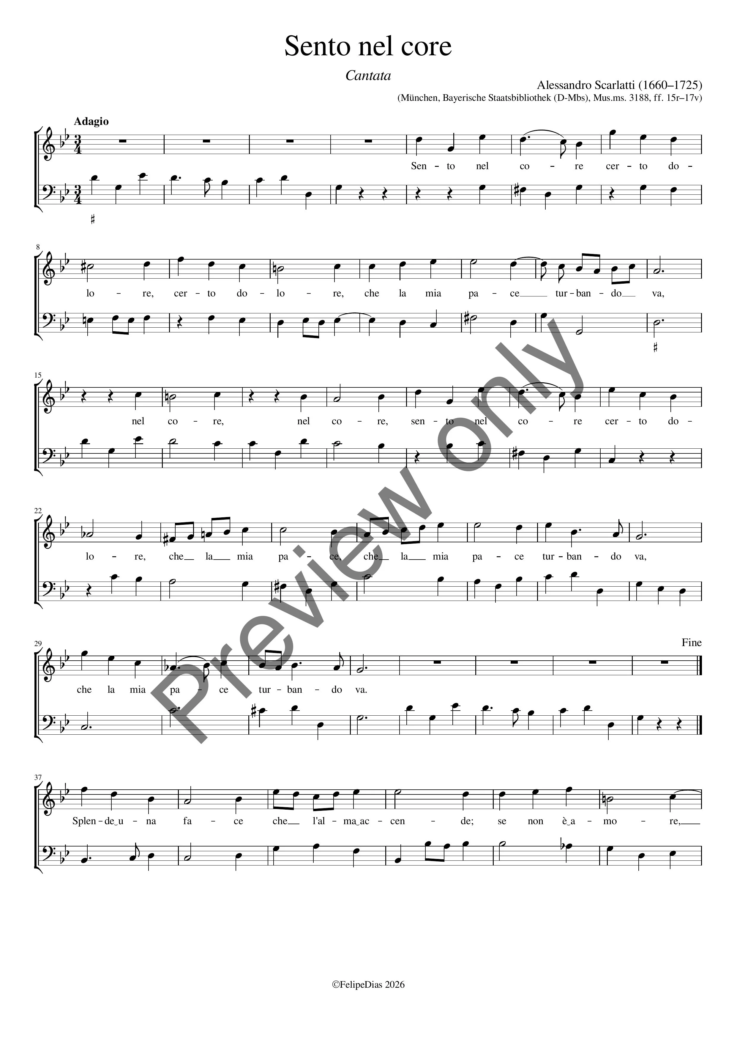Alessandro Scarlatti: Sento nel core (Cantata)