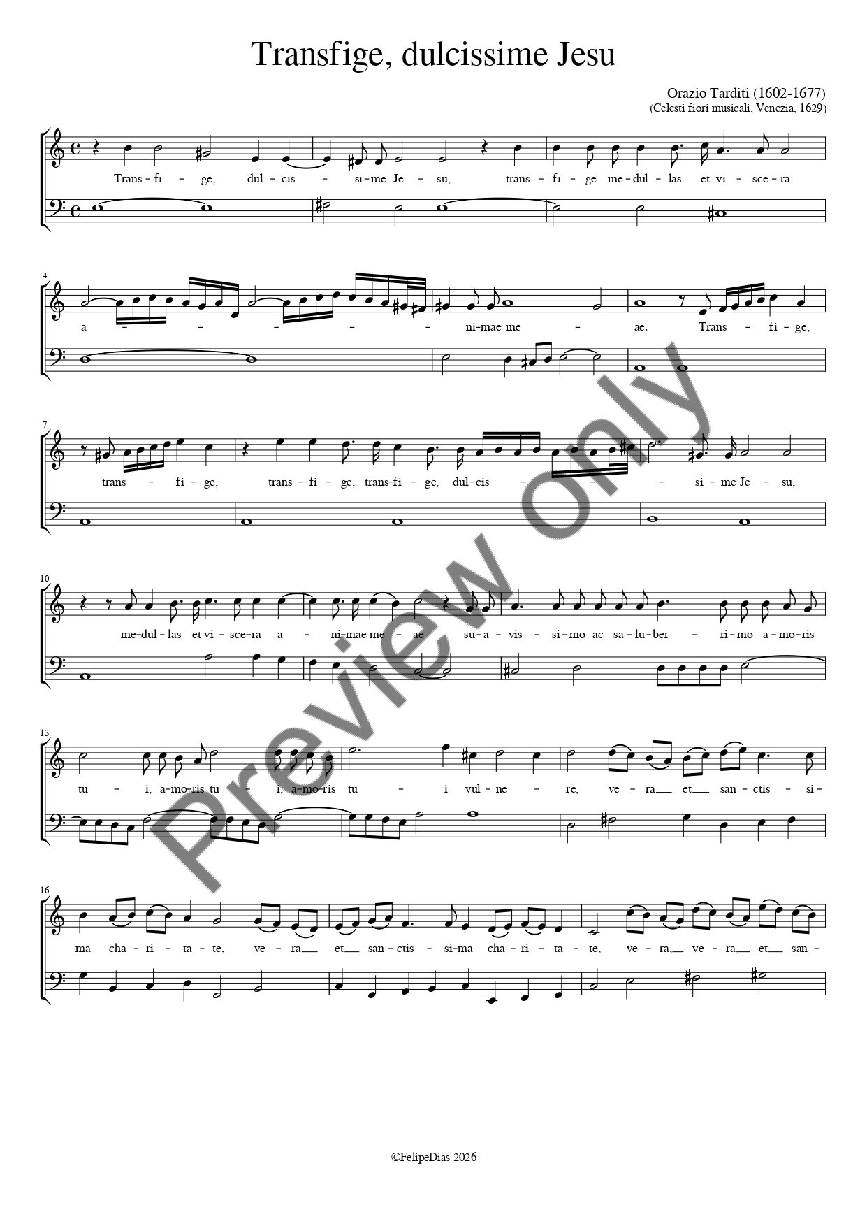 Orazio Tarditi: Transfige, dulcissime Jesu