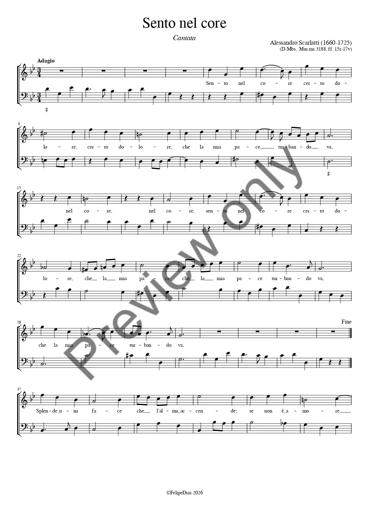 Alessandro Scarlatti: Sento nel core (Cantata)