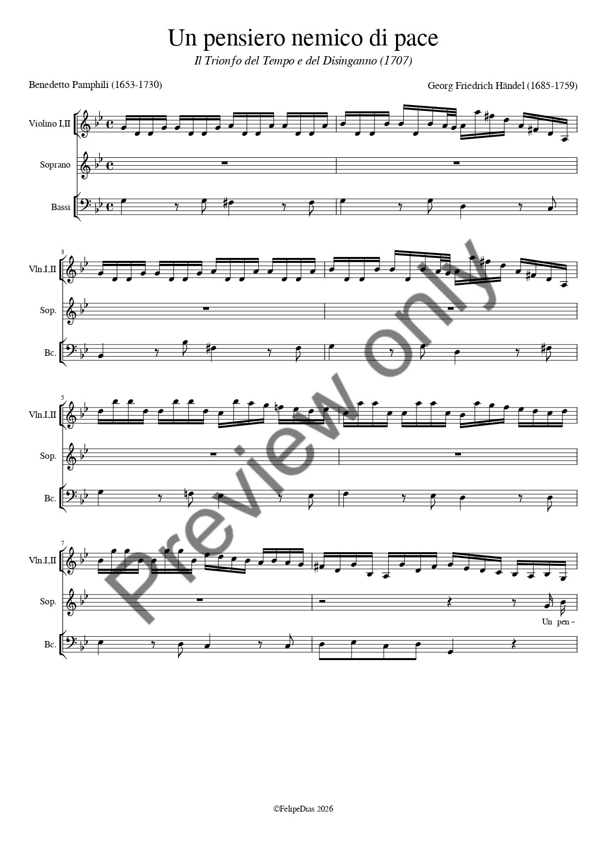Georg Friedrich Händel: Un pensiero nemico di pace (Il Trionfo del Tempo e del Disinganno)
