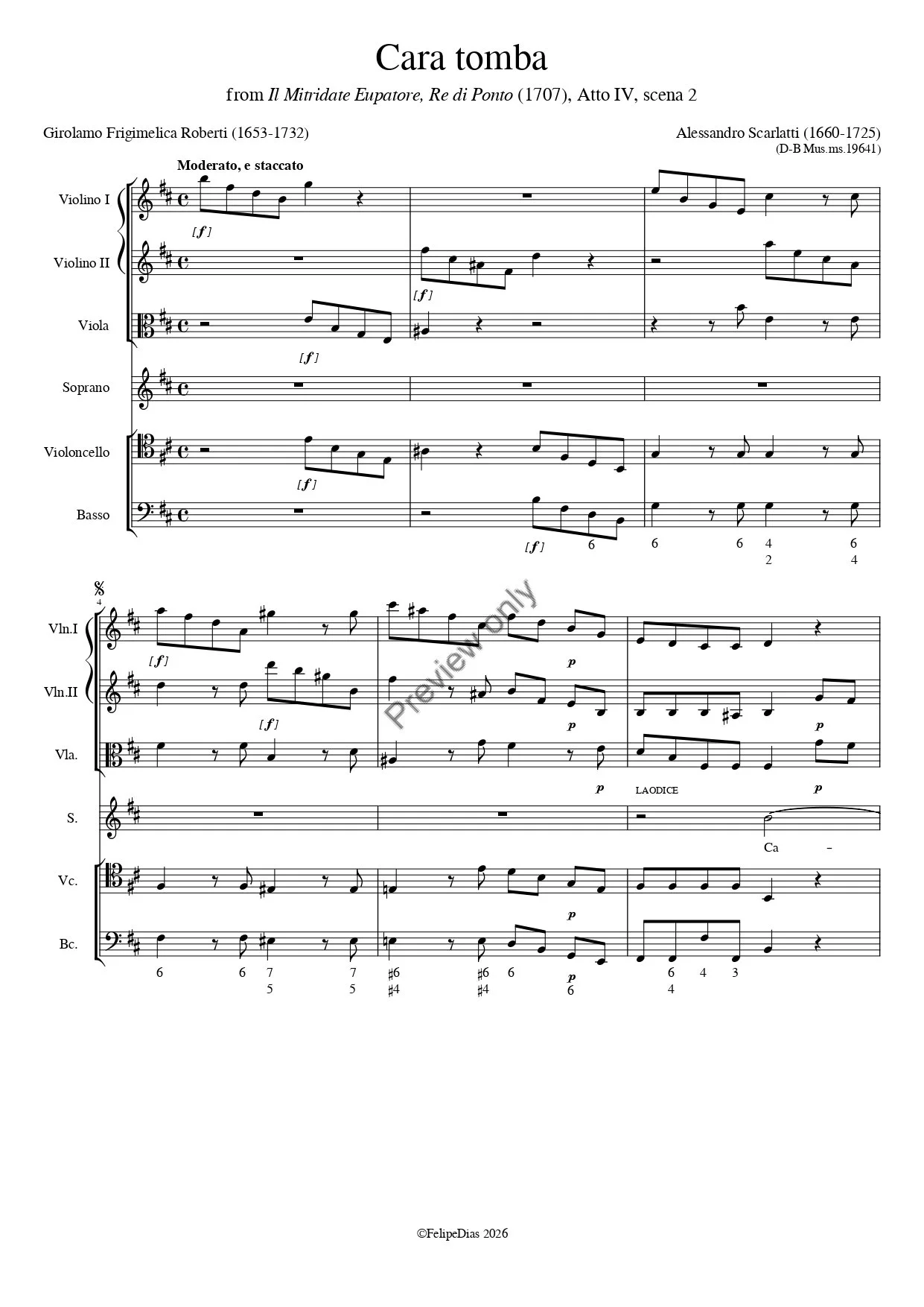 Alessandro Scarlatti: Cara tomba (from Mitridate)
