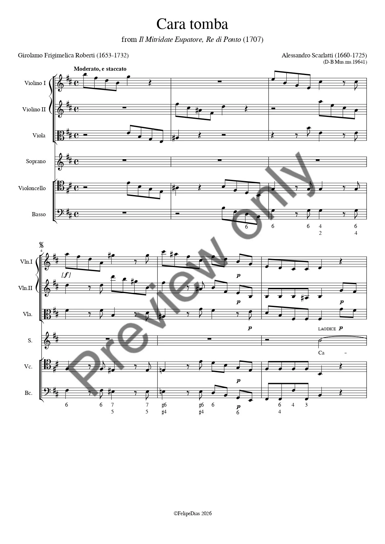 Alessandro Scarlatti: Cara tomba (from Mitridate)