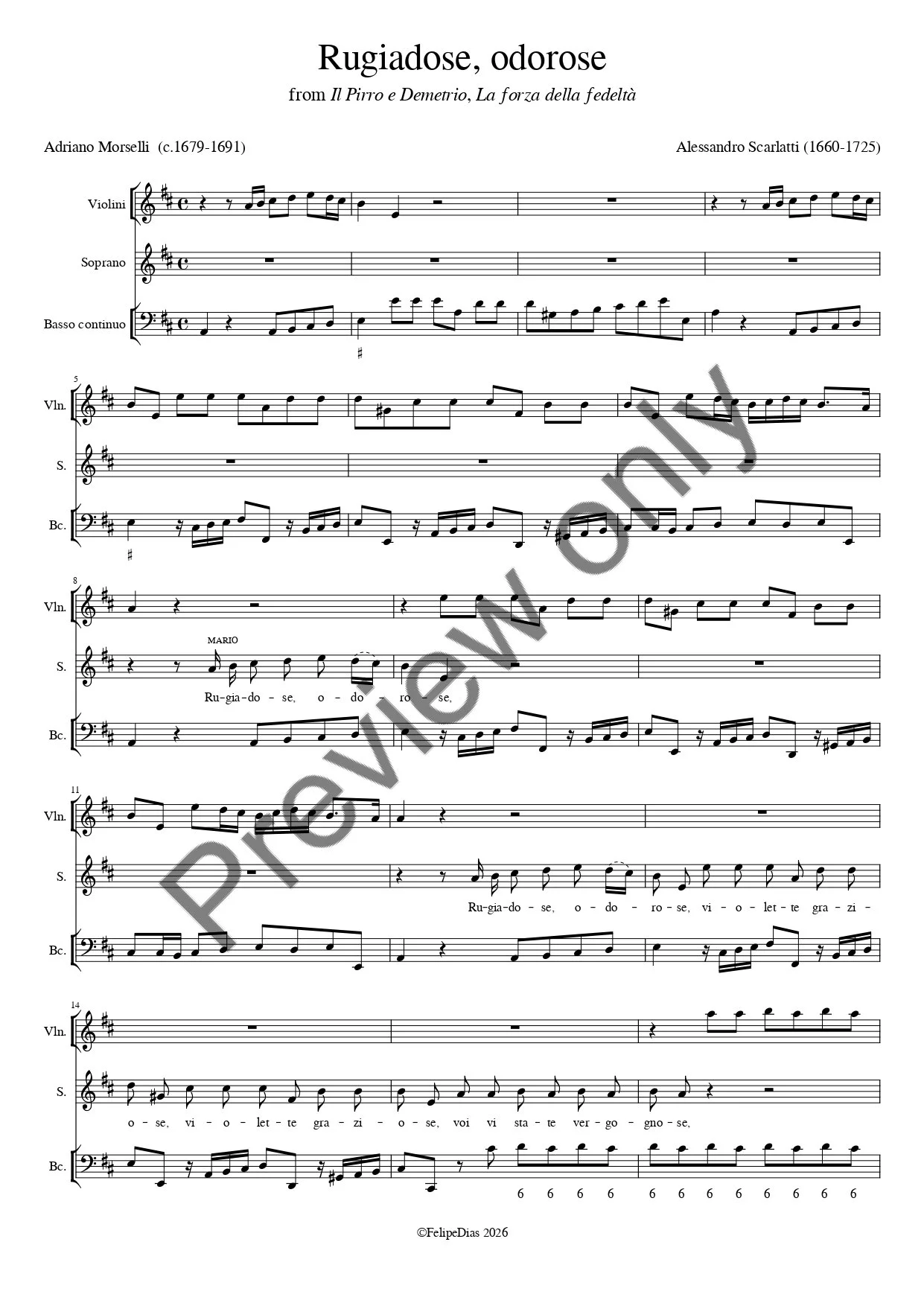 Alessandro Scarlatti: Rugiadose, odorose (Le violette from Il Pirro e Demetrio)