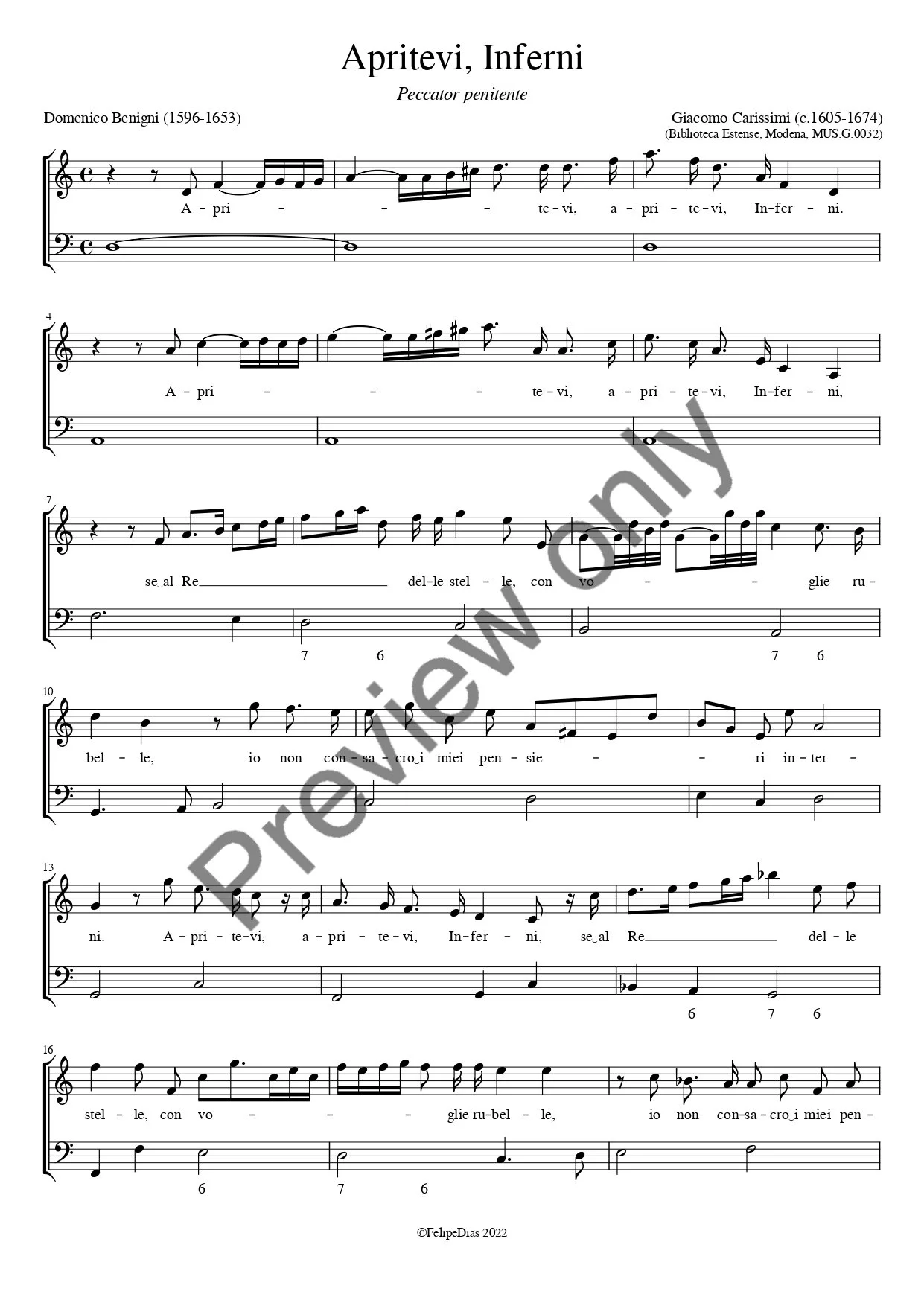 Giacomo Carissimi: Apritevi Inferni