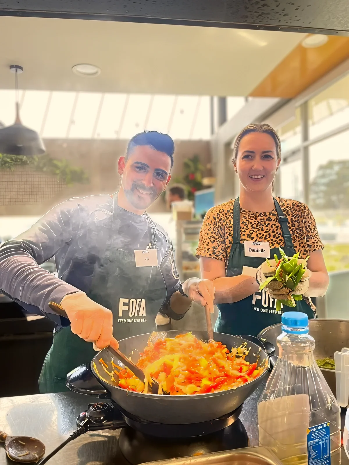 Corporate Volunteers at FOFA cooking up a storm