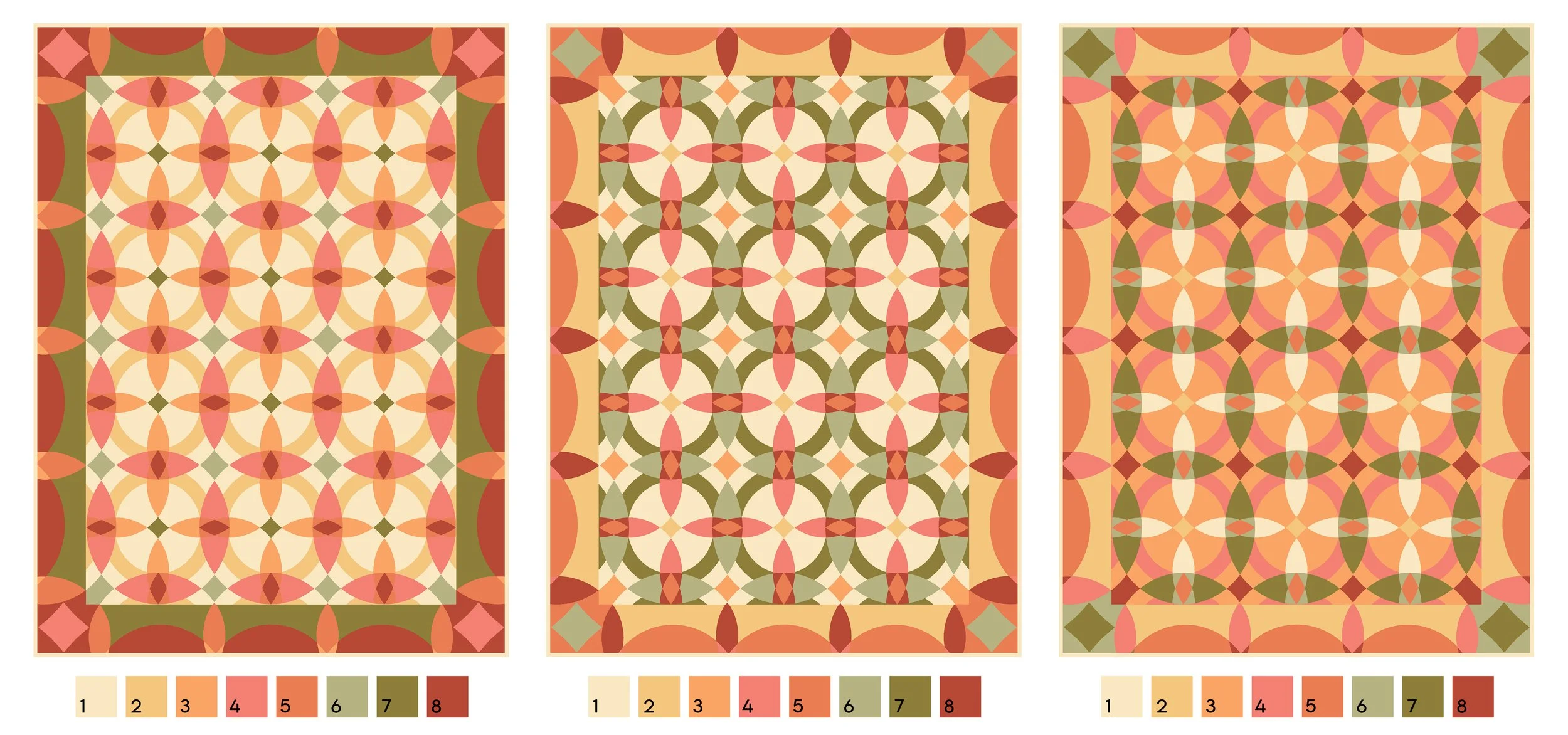 Additional color placement variations.