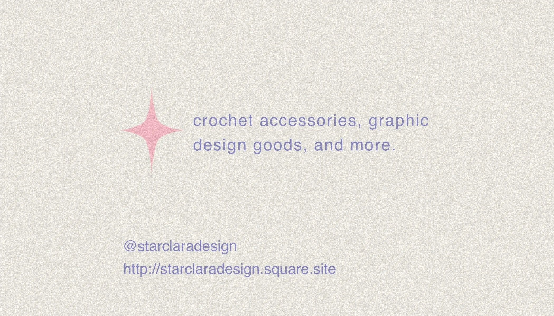 Back of Star Clara business card.