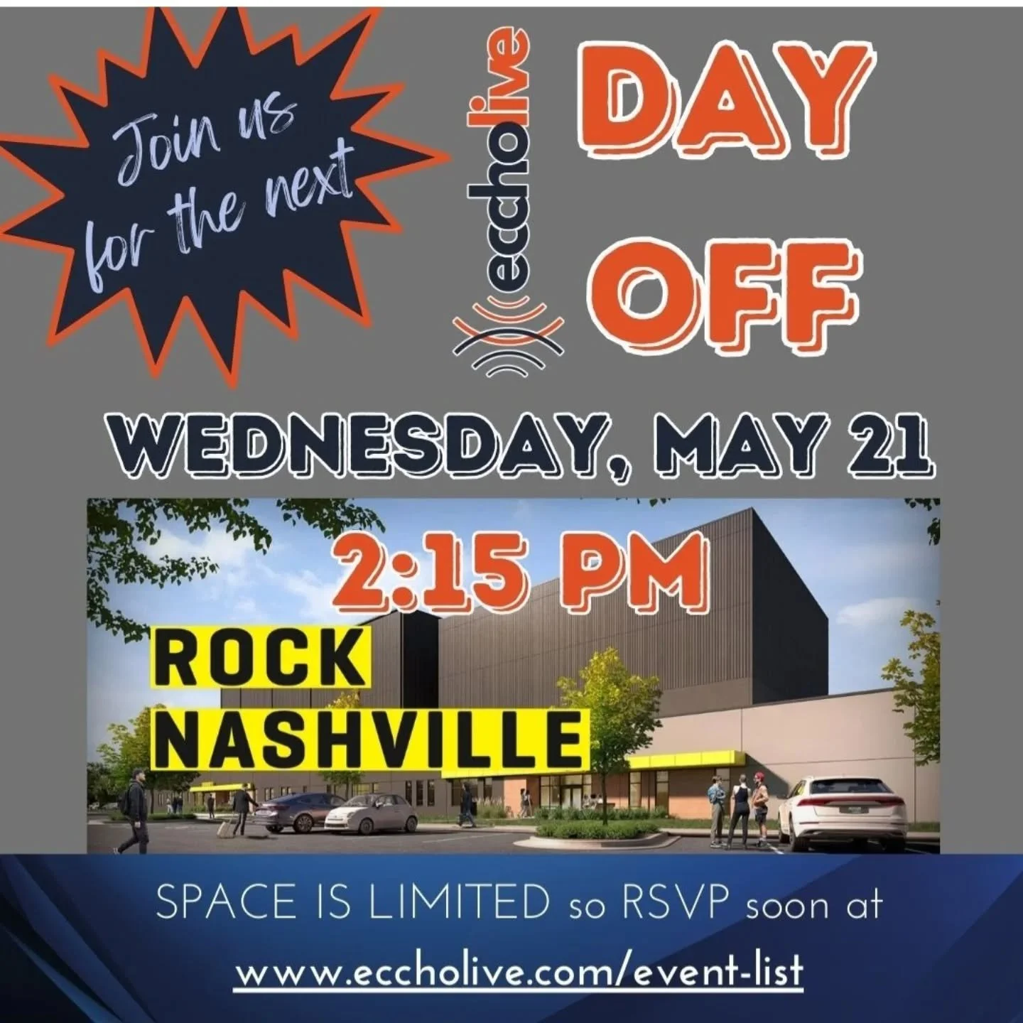 @eccholive next Day off is heading to ROCK Nashville- Music City's newest live entertainment venue opening in late 2025
For more information head to eccholive.com 
.
.
.
.
#musicindustry #music #venue #tour