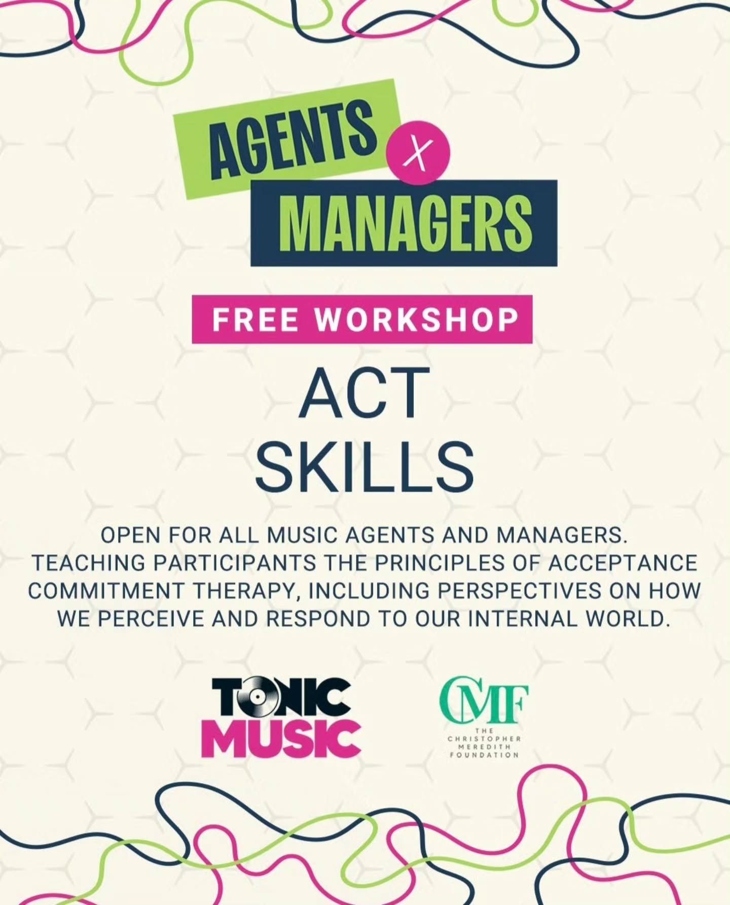 Join @tonicmusicmh on November 2nd for a free ACT Skills  workshop from 12-1.30pm 
For more information head to tonicmusic.co.uk 
.
.
.
#musicindustry #mentalhealth #workshop