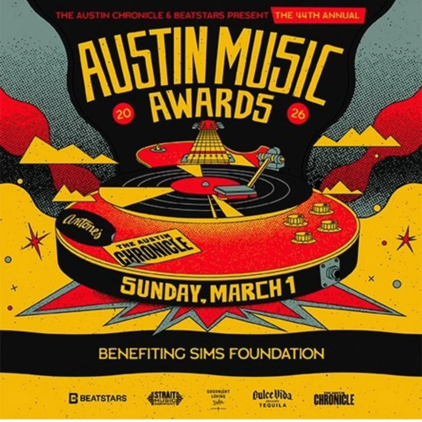 The annual Austin Music Awards benefiting @simsfoundation will be held March 1st at @antonesnightclub featuring performances by @benkweller 

Head to @austinchronicle to get your tickets