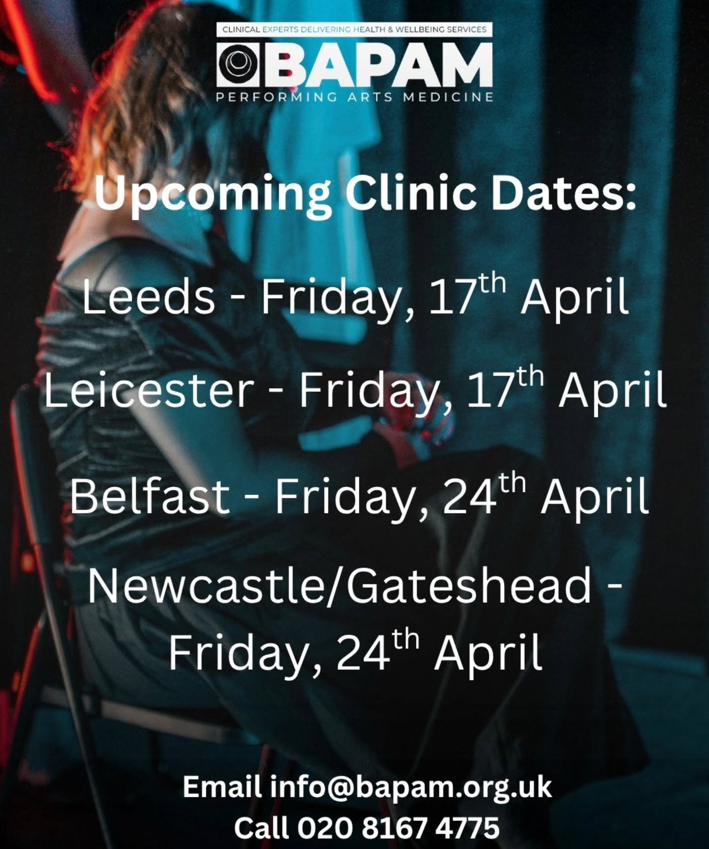@ukbapam upcoming clinic dates for April are available to book now
For more information head to bapam.org.uk