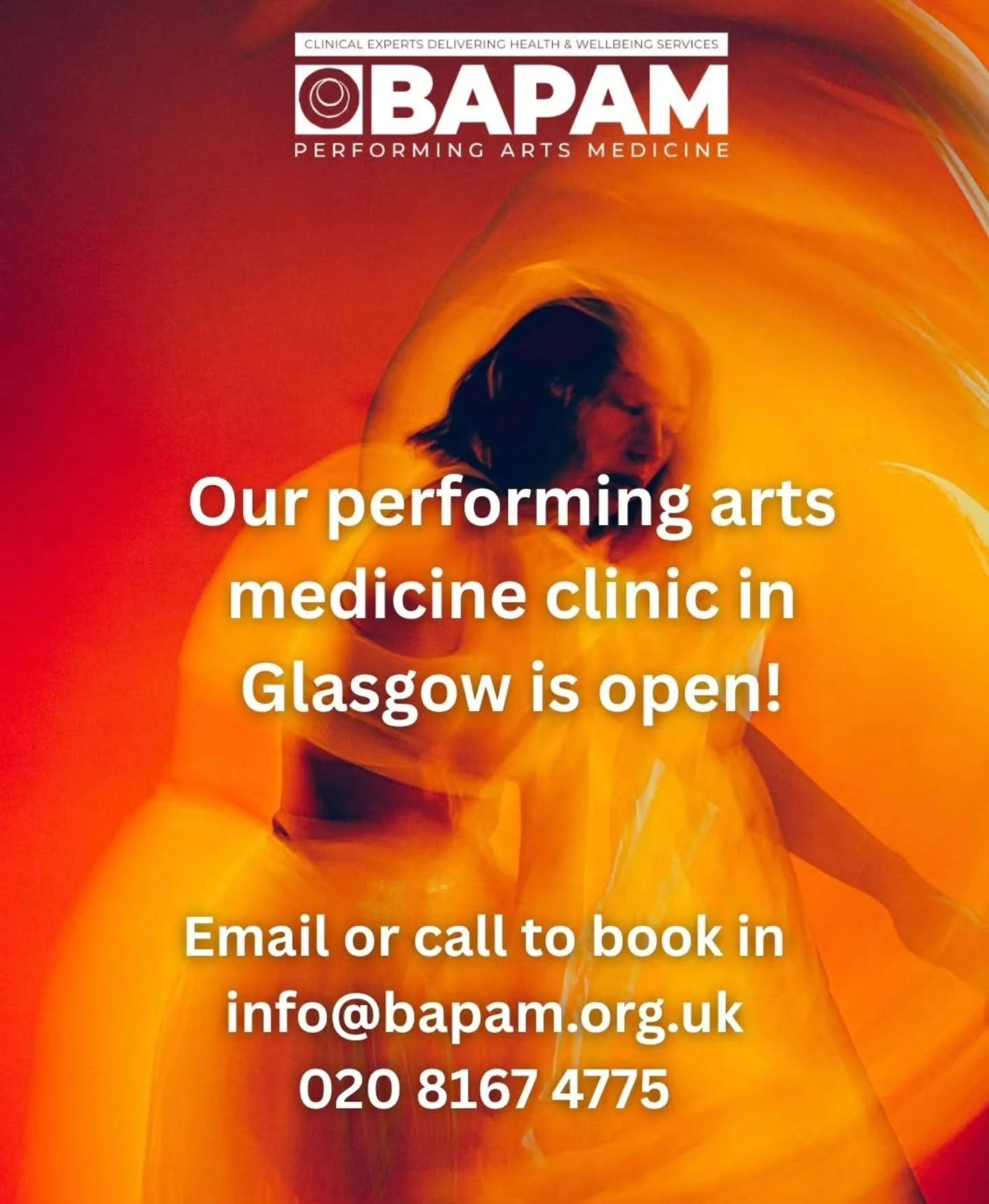 @ukbapam Glasgow clinic is open.
For more information head to bapam.org.uk