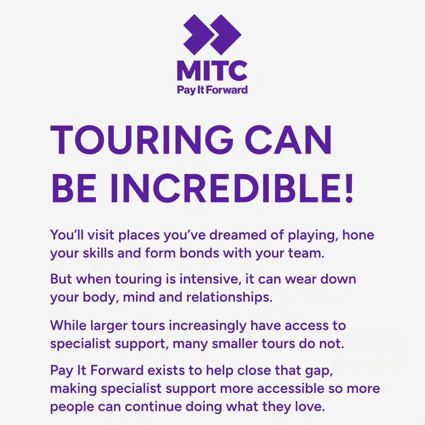 @wearemitc Pay It Forward Fund is available now. For further information head to www.musicindustrytherapists.com