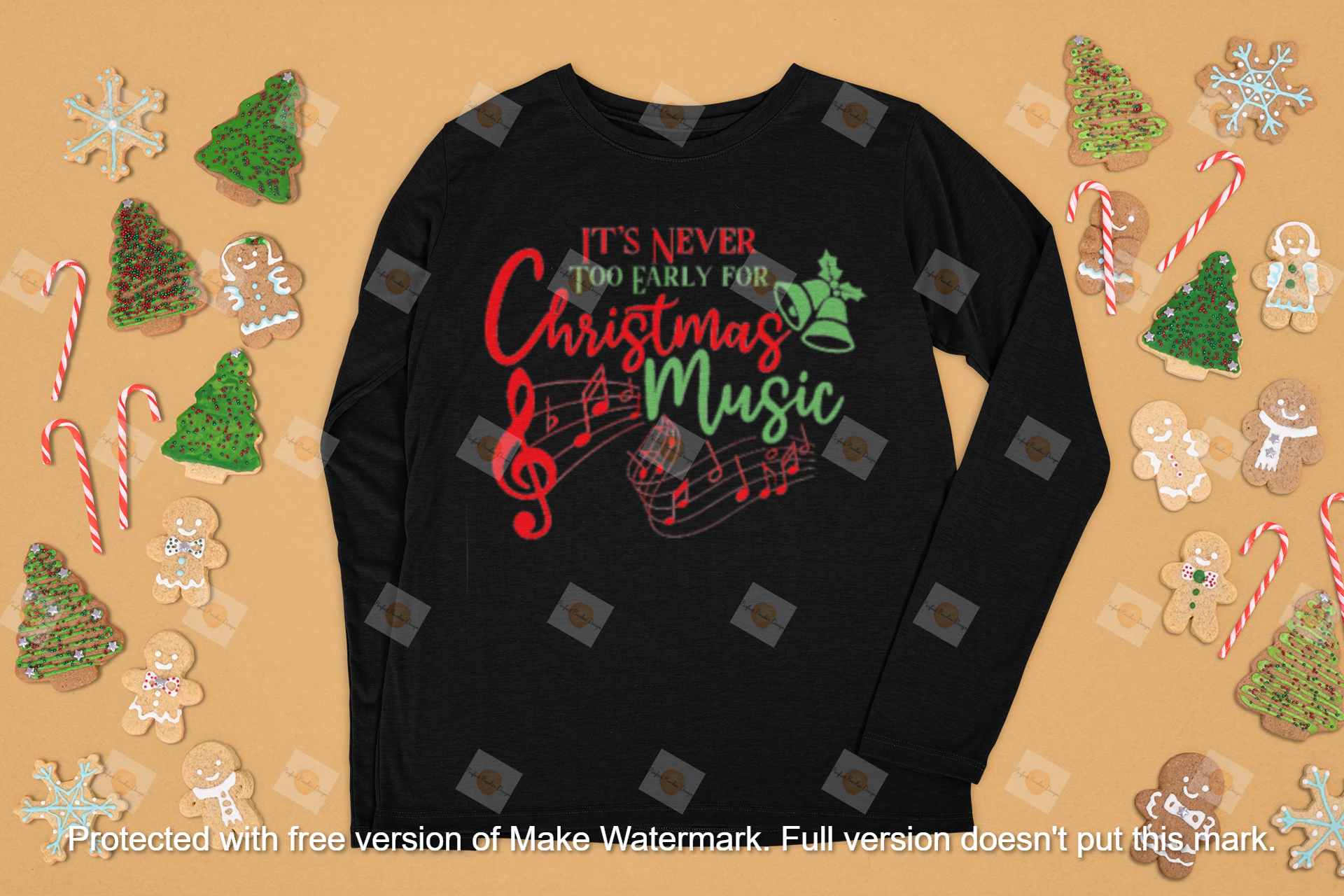 mockup-of-a-customizable-long-sleeve-tee-surrounded-by-christmas-cookies-m24.png