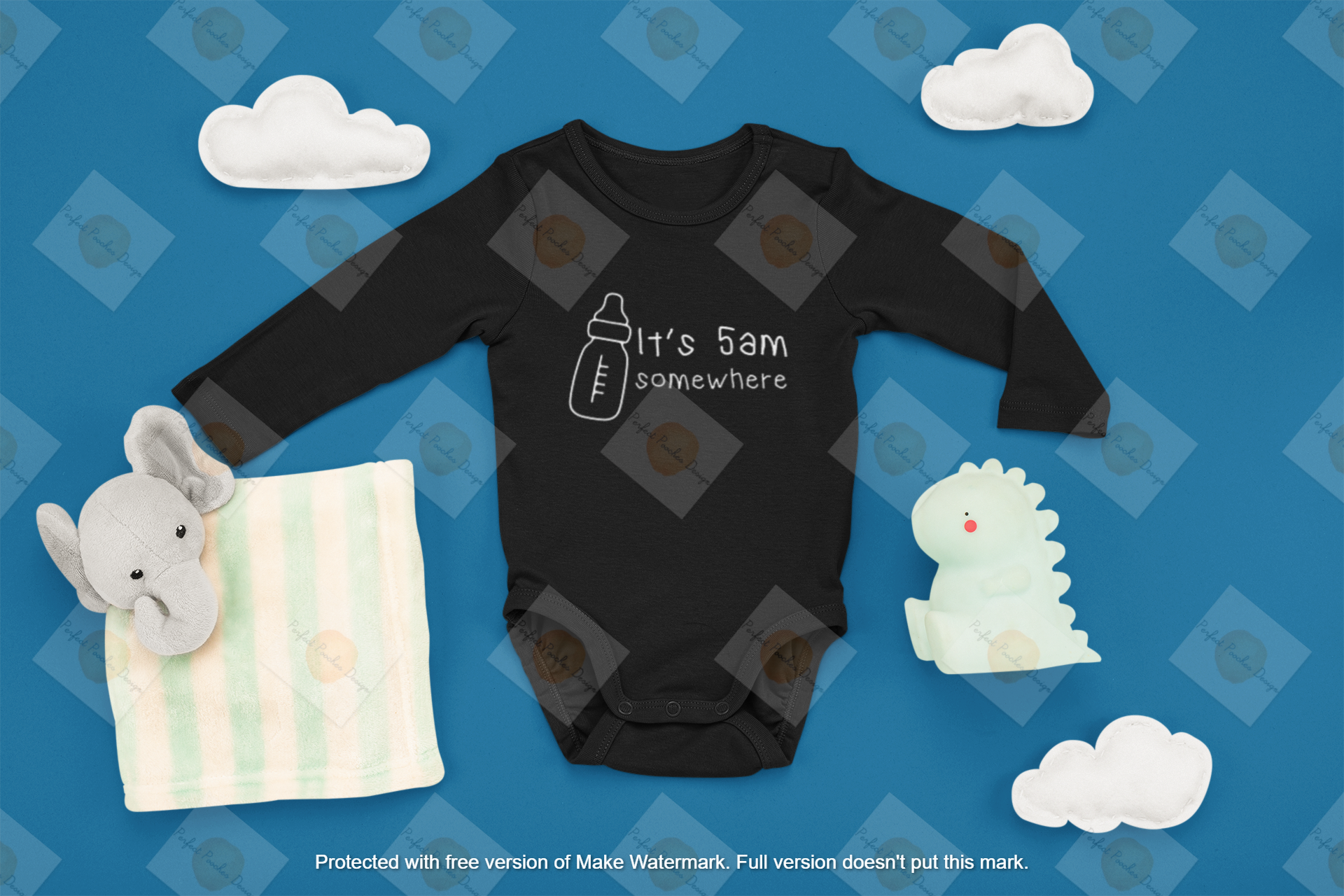 mockup-of-a-baby-onesie-with-a-dinosaur-toy-and-an-elephant-plushie-m1120.png
