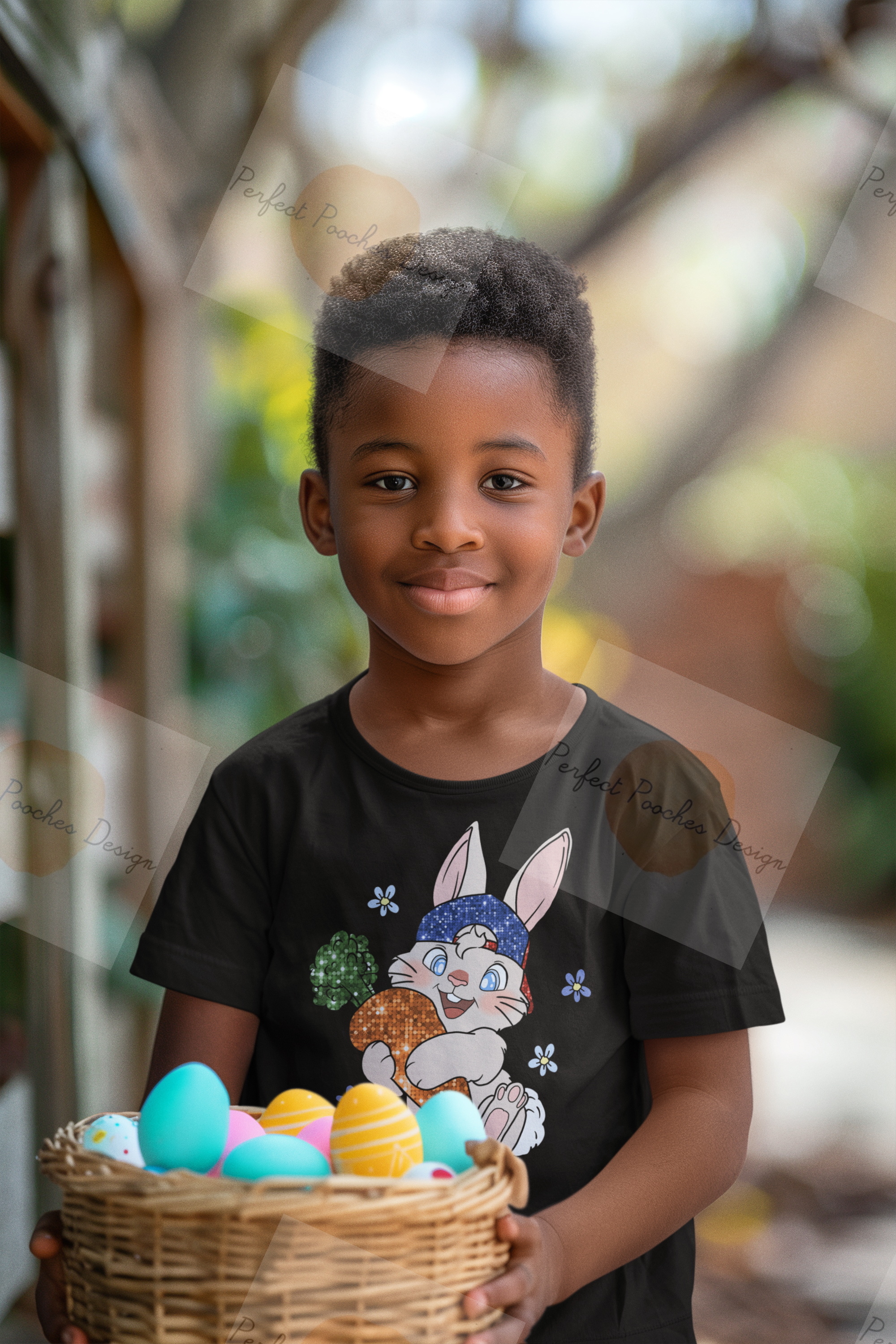 ai-generated-t-shirt-mockup-featuring-a-boy-with-a-basket-of-easter-eggs-m38568.png
