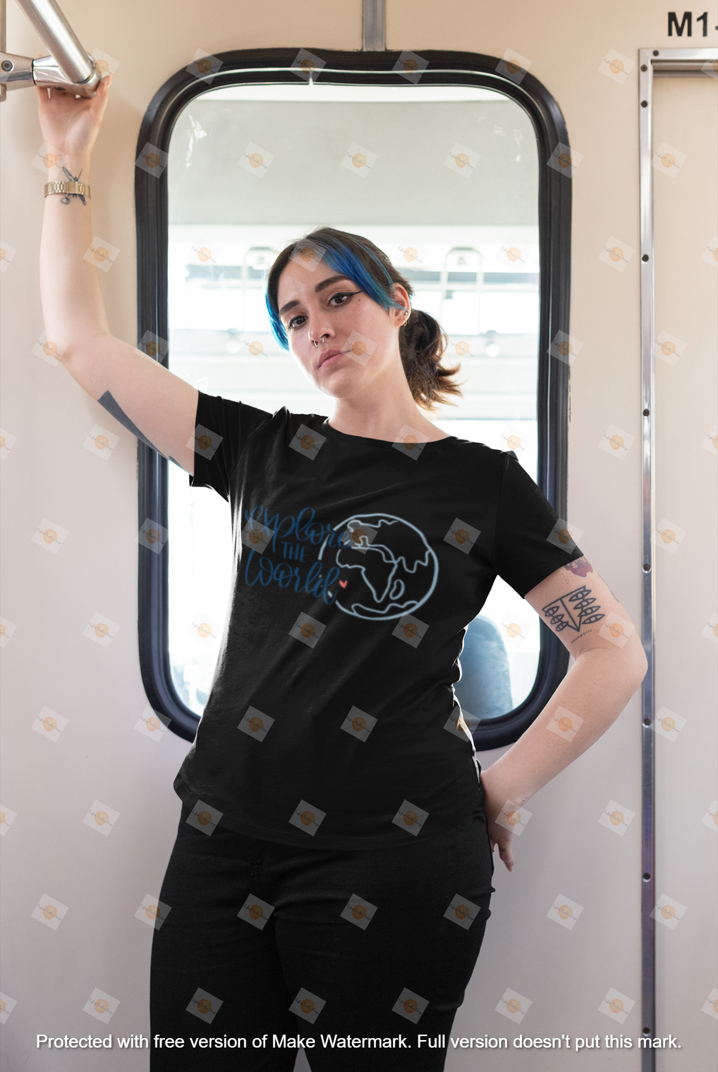 plus-size-tee-mockup-of-a-girl-with-a-nose-piercing-riding-the-train-25470.png