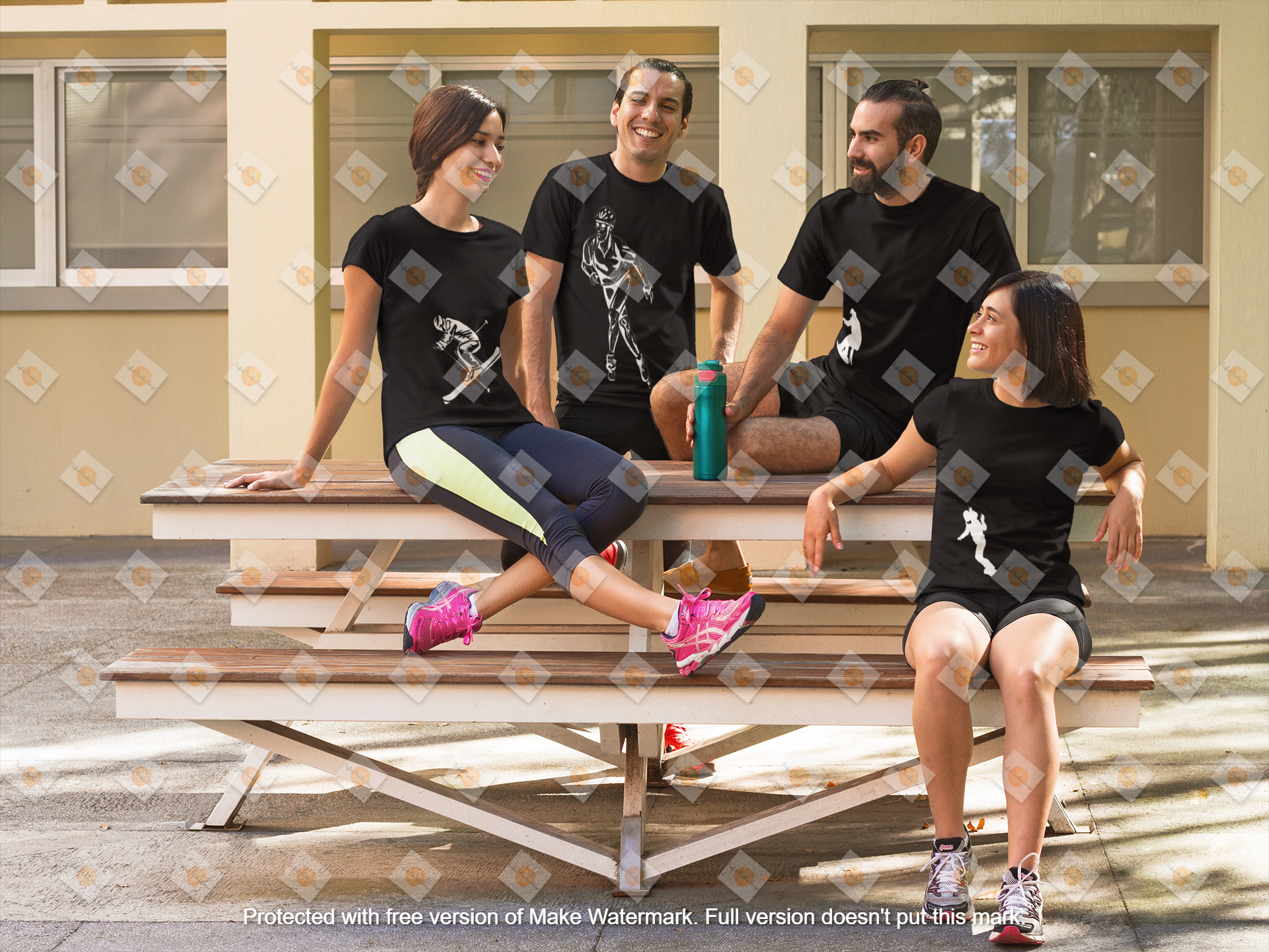group-of-four-happy-friends-chatting-after-workout-wearing-different-t-shirts-mockup-a15633.png