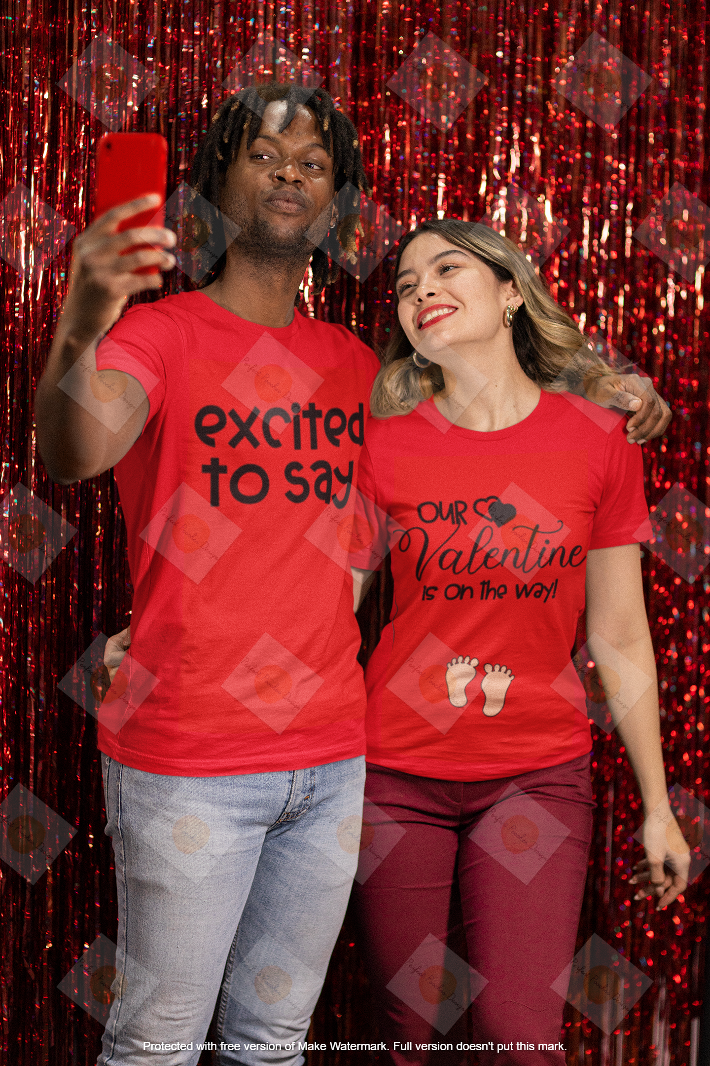 bella-canvas-t-shirt-mockup-of-a-couple-taking-a-selfie-against-a-glittering-backdrop-m20972.png