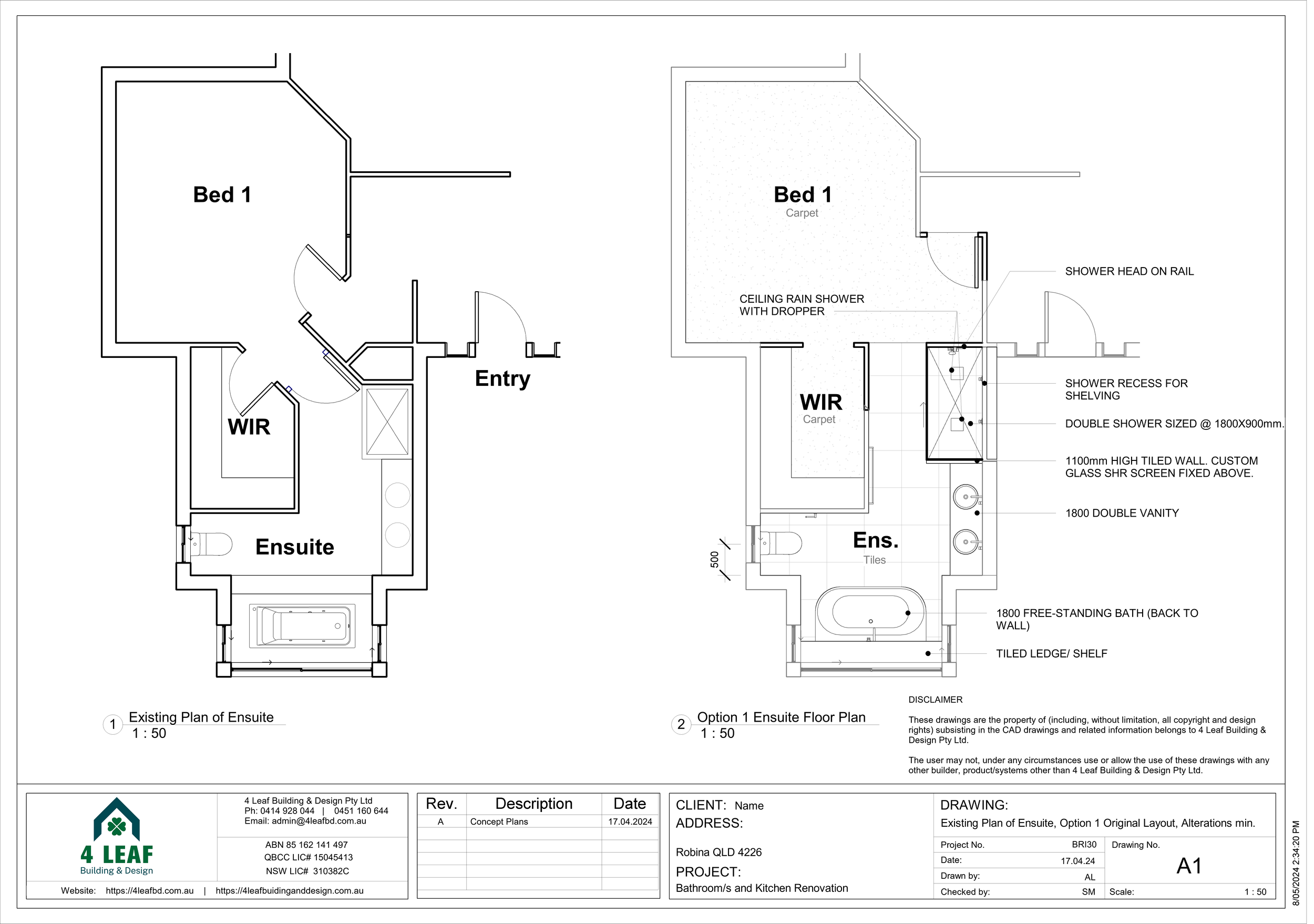 BRI30, Concept Plans_no info - Sheet - A1 - Existing Plan of Ensuite, Option 1 Original Layout, Alterations min-.png