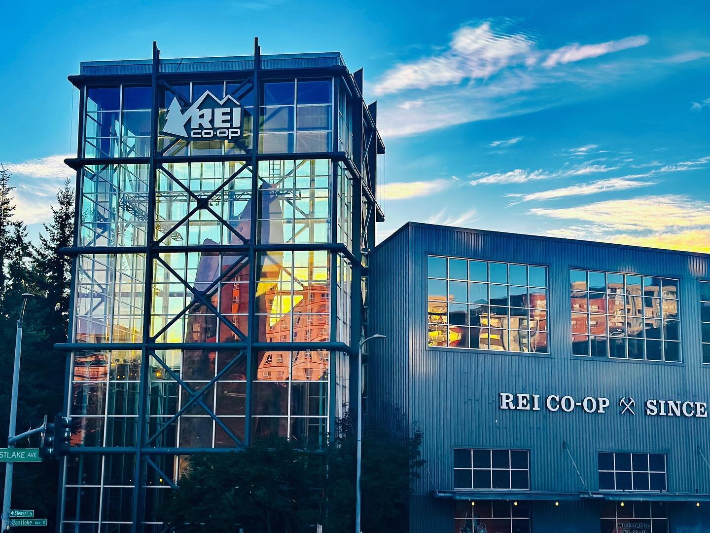 I loved this sunset photo of the REI flagship store in Seattle Washington. I snagged this from the freeway (I was not the driver!) and please with how pretty it ended up being. 

We happened to be on a month long camping trip at the time. We spent th