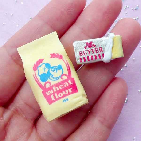 Dollhouse flour and butter set