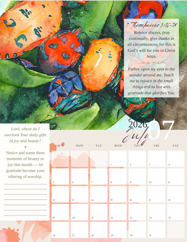 July watercolor - close up bugs