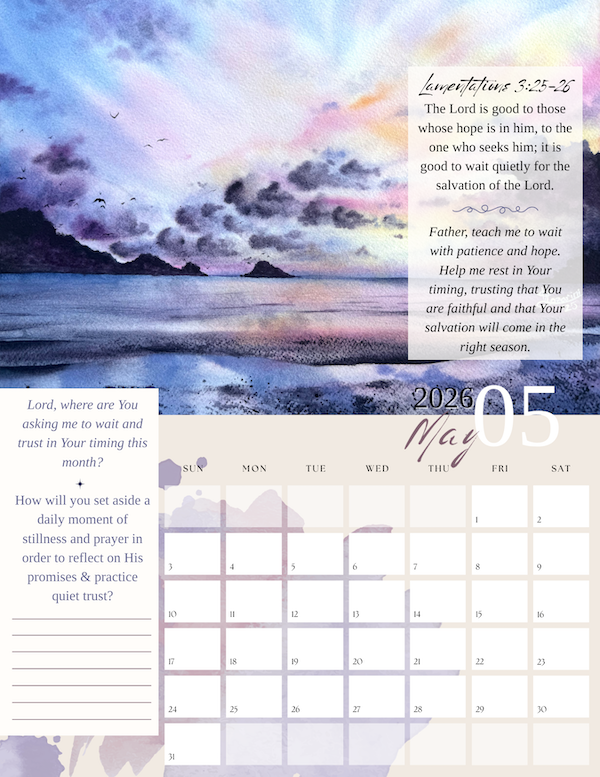 May watercolor landscape - watercolor beach scene