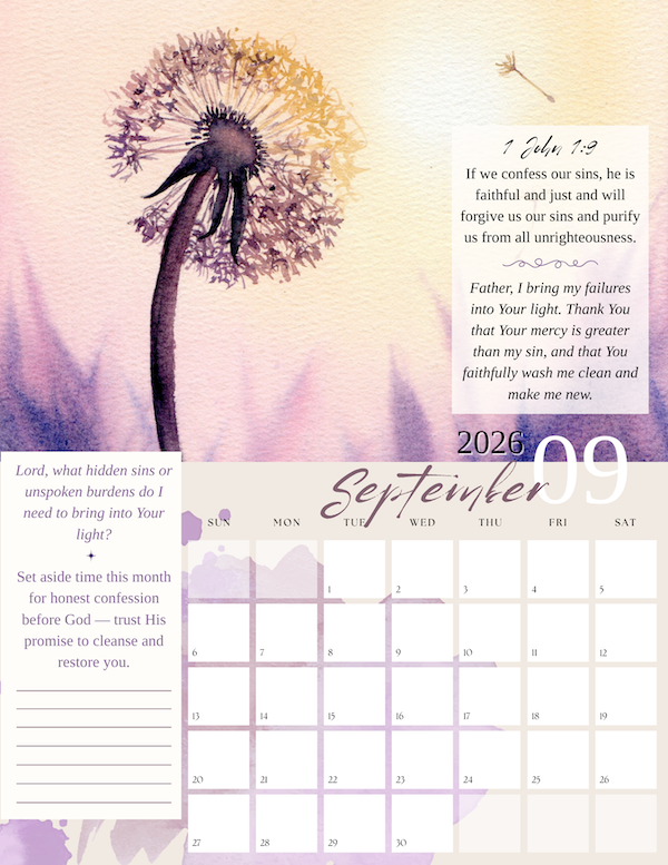 January watercolor landscape - dandelion